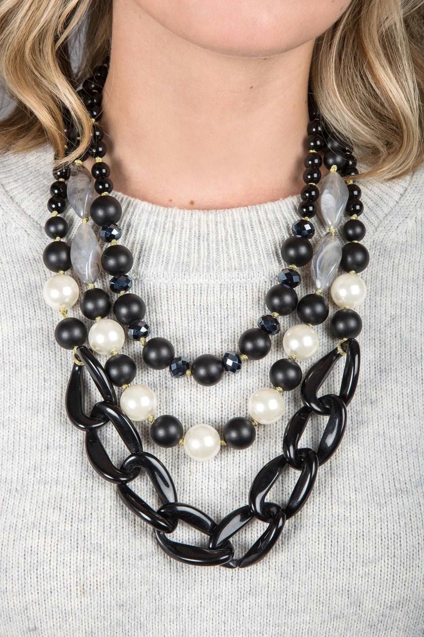 Elegant Pearl and Bead Layered Chain Necklace for Women - Perfect for Weddings, Parties & Everyday Wear