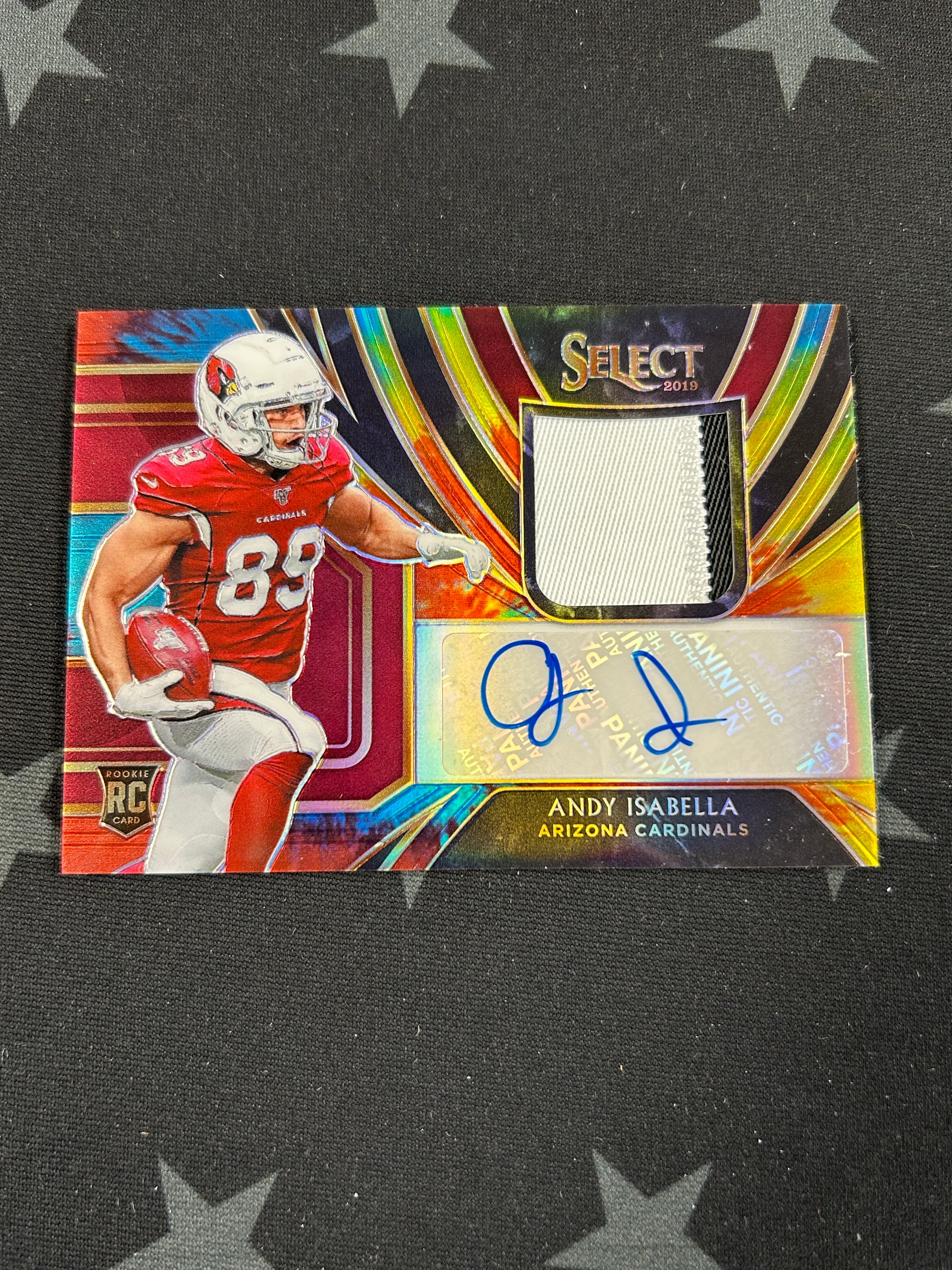 2019 Panini Select Football Andy Isabella Rookie Patch Auto #RM AI /15 - Rare Collectible for NFL Fans & Sports Memorabilia Enthusiasts - Perfect for Display, Trading, and Investment