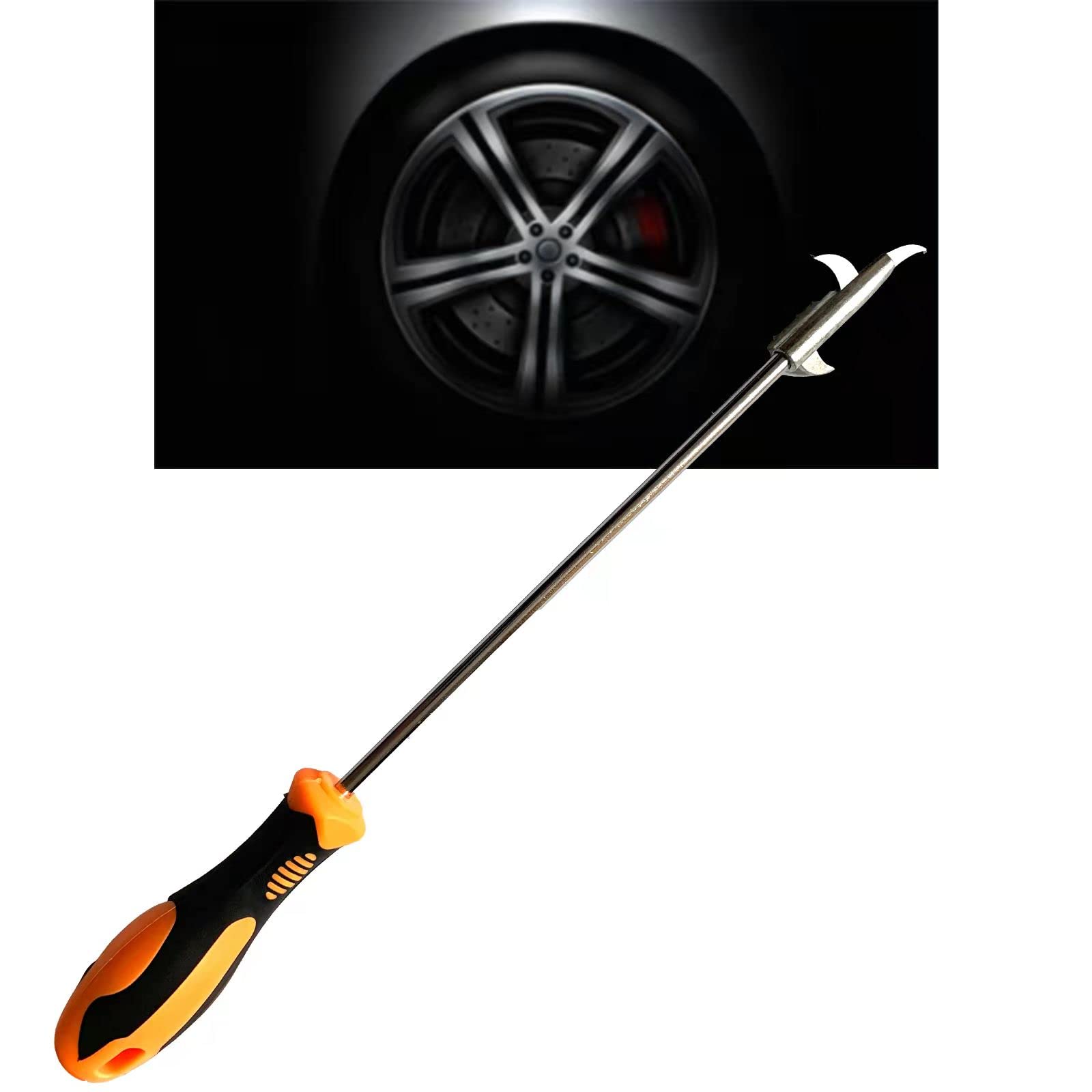 Multifunctional Stainless Steel Tire Stone Removal Tool - Portable Car Wheel Cleaning Hook with Screwdriver for Automotive Repair & Maintenance | Perfect for Off-Roading, Winter Driving & DIY Tire Care
