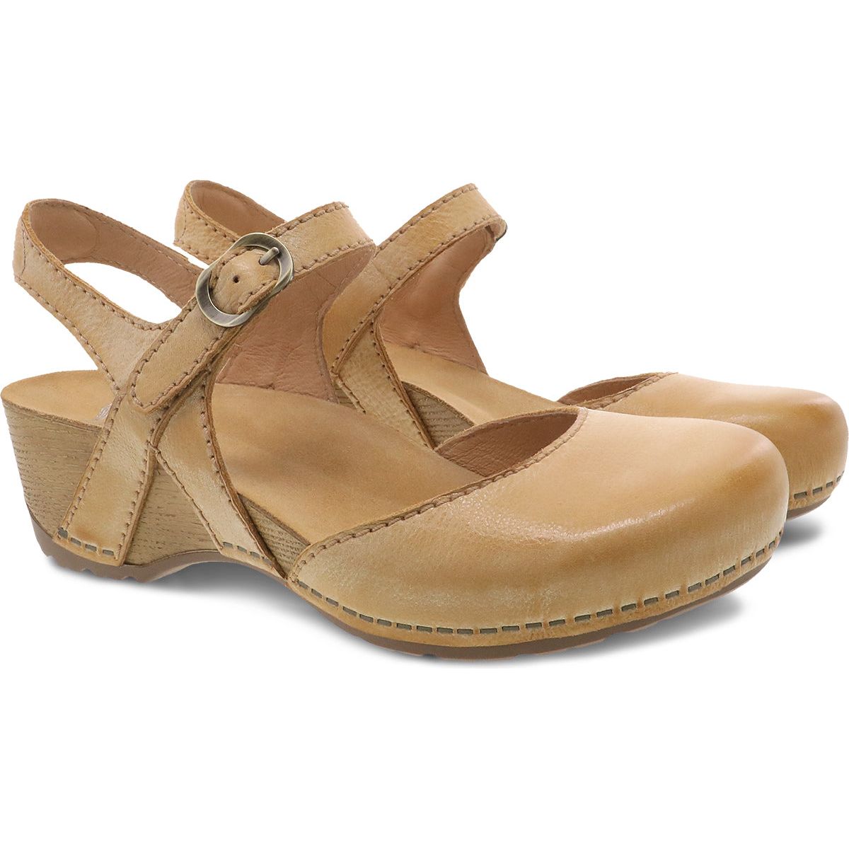 DANSKO TIFFANI Women's Milled Burnished Leather Clogs - Comfortable Slip-On Shoes for Nurses, Teachers & Healthcare Professionals