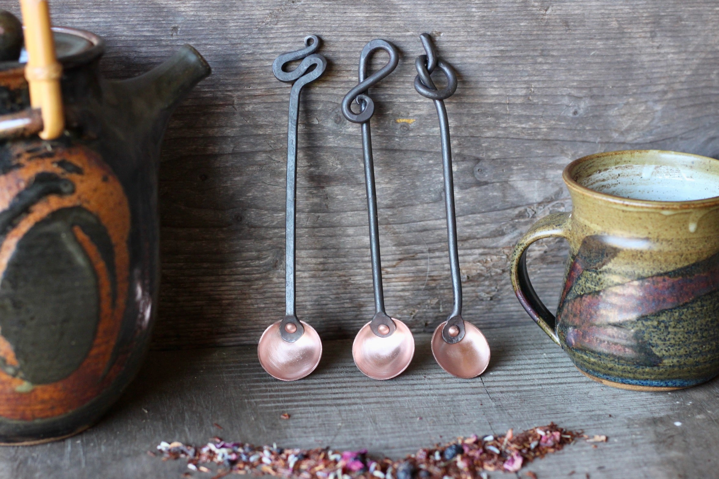 Premium Copper & Steel Teaspoons (1 Tsp) - Durable Tea & Coffee Measuring Spoons for Baking, Cooking & Cocktail Mixing