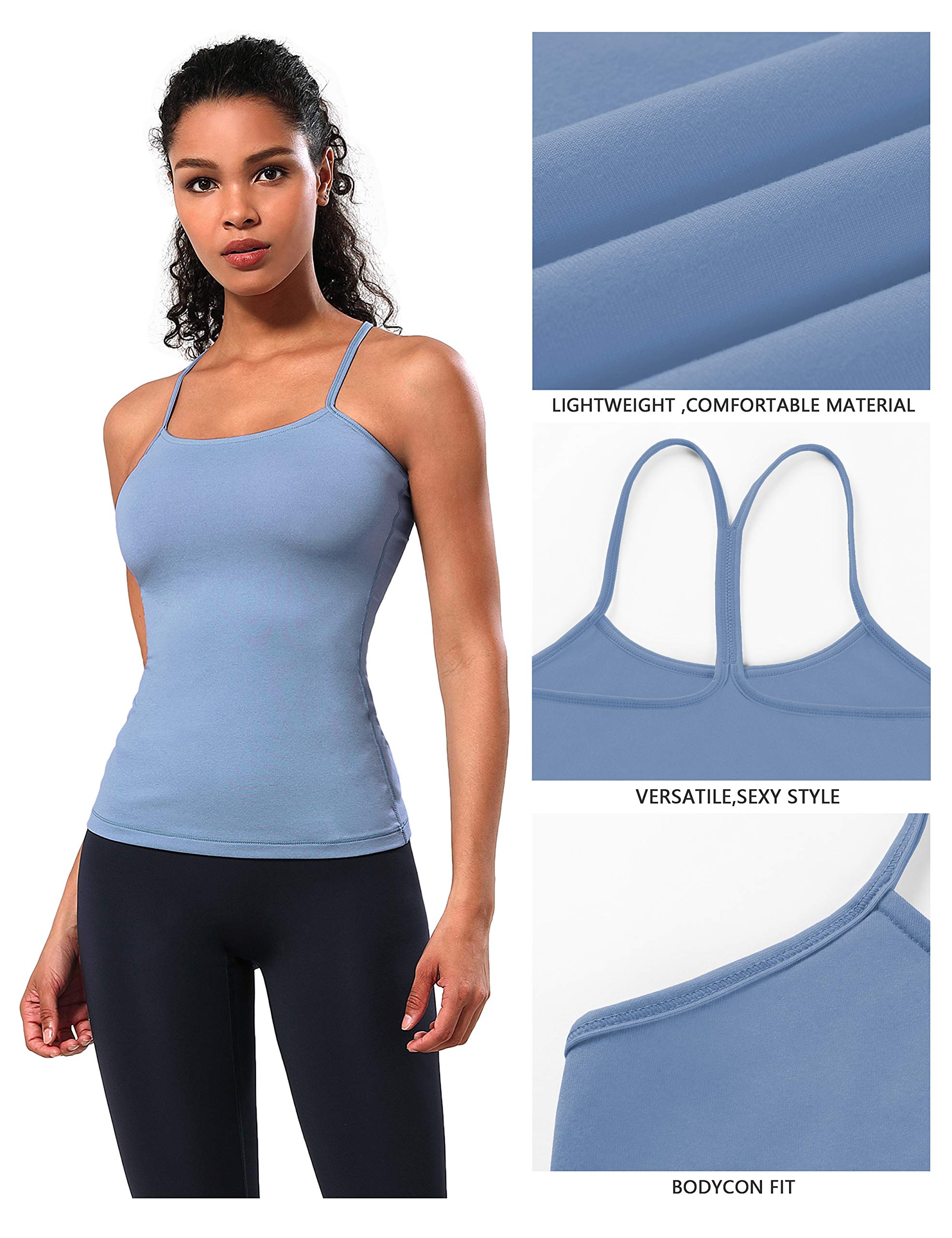 BUBBLELIME Women's Seamless Racerback Tank Top - Breathable Cotton Spandex Workout Shirt for Yoga, Running & Gym - Comfortable Athletic Crop Top for Women - Perfect for Fitness, Lounge & Everyday Wear