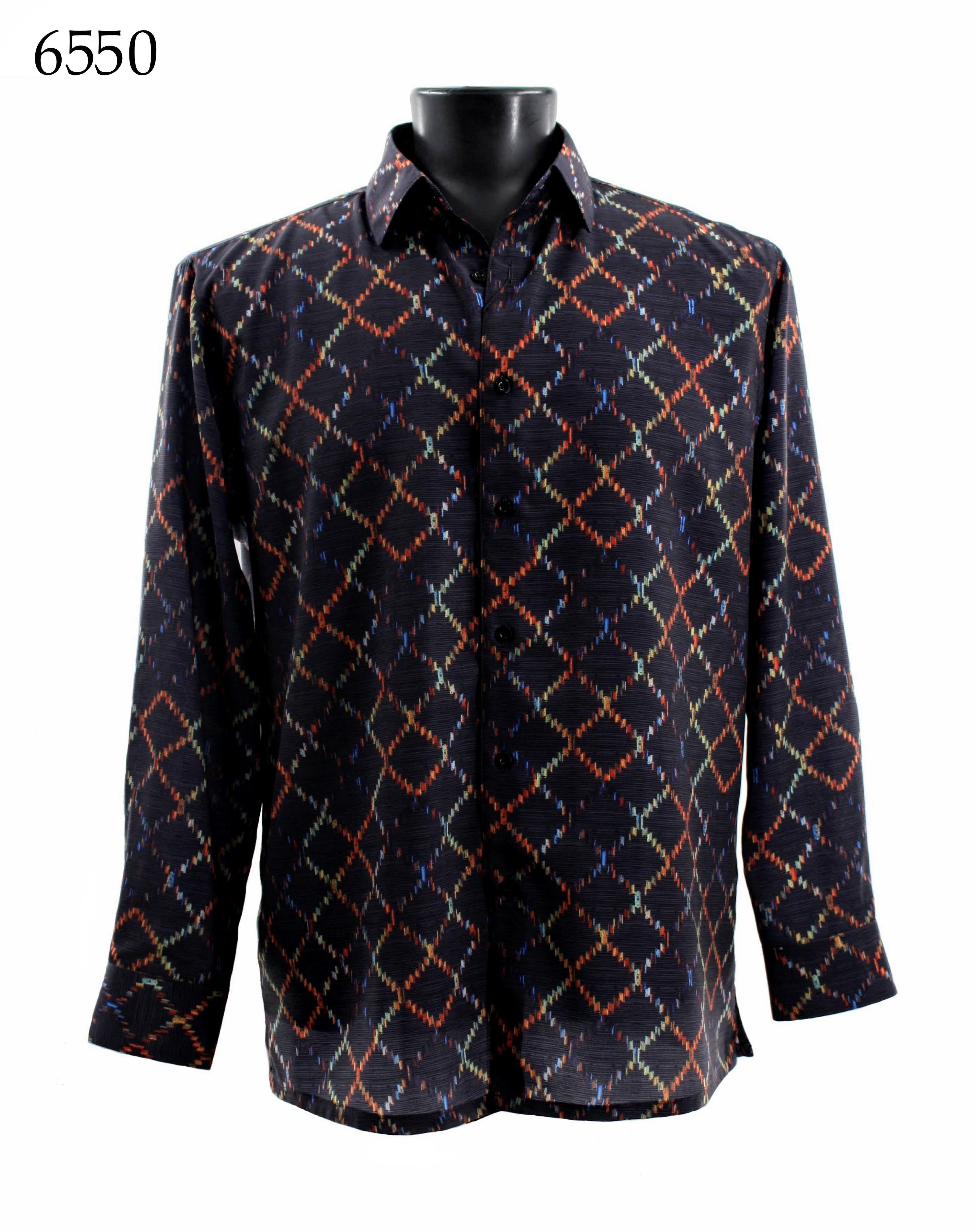 Bassiri Men's Long Sleeve Casual Shirt 6550 - Comfortable Button Down Work Shirt for Office, Business & Everyday Wear