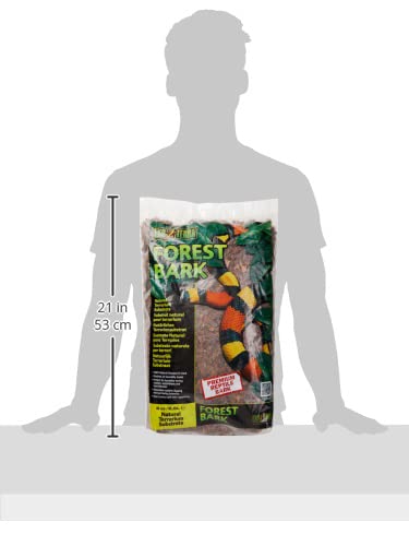Exo Terra Forest Bark Natural Terrarium Substrate - 8 Quarts (PT2752) | 100% Natural Fir Bark for Reptiles & Amphibians | Moisture Retention & Humidity Control | Ideal for Tropical Reptiles, Frogs & Vivariums | Encourages Natural Digging Behavior - Perfect for Bioactive Terrariums & Reptile Habitats