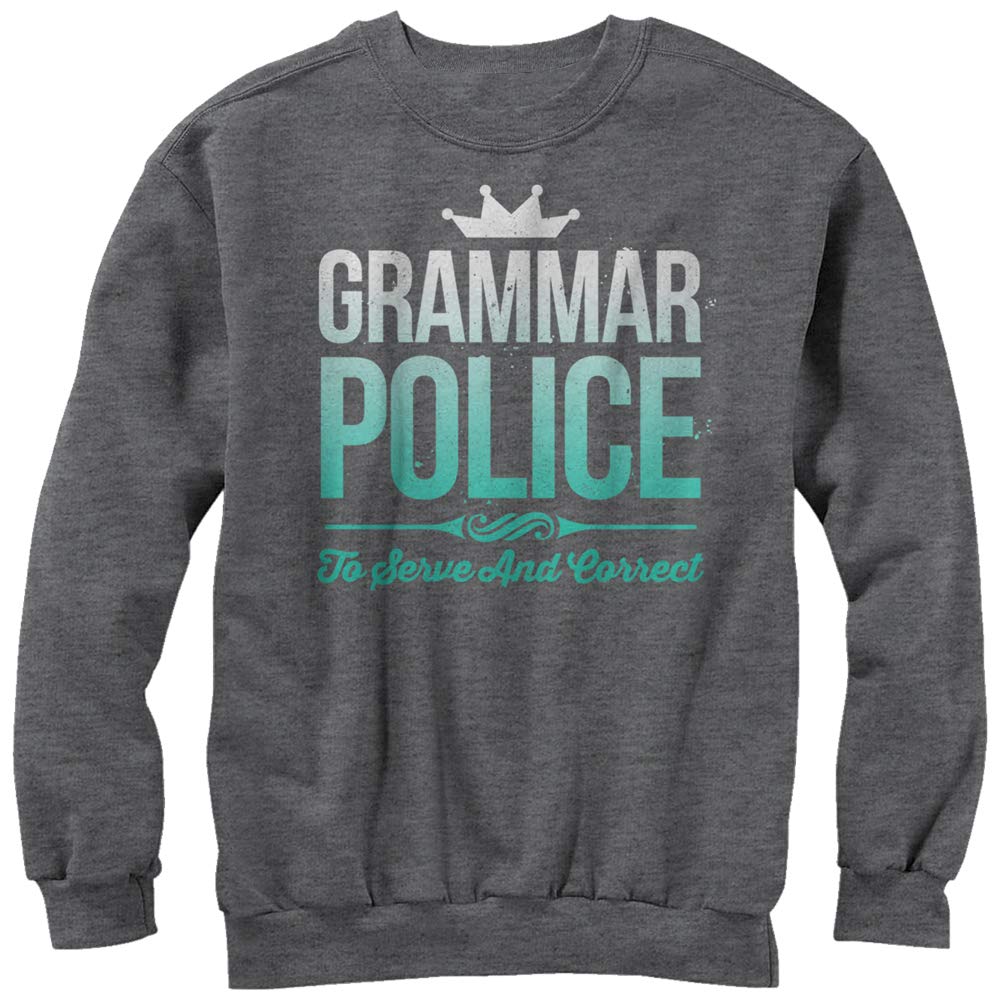 Women's Lost Gods Grammar Police Sweatshirt - Funny English Teacher Gift & Grammar Lover Apparel - Perfect for Classrooms, Book Clubs & Language Enthusiasts