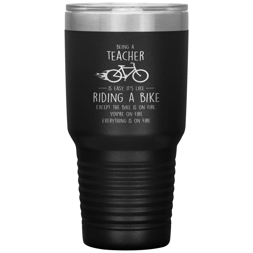 ODDITEES Funny Teacher Tumbler - 30oz Stainless Steel Insulated Cup with Laser Etched Design | Perfect Gift for Educators, Appreciation Day & Back to School | Black