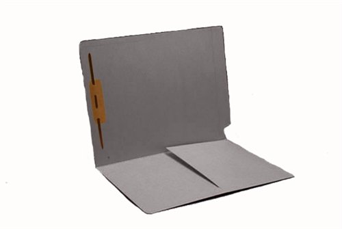 Gray File Folders with 1 Top Fastener, 1/2 Pocket & End Tab - Letter Size Office Supplies for Document Organization at Home or Office