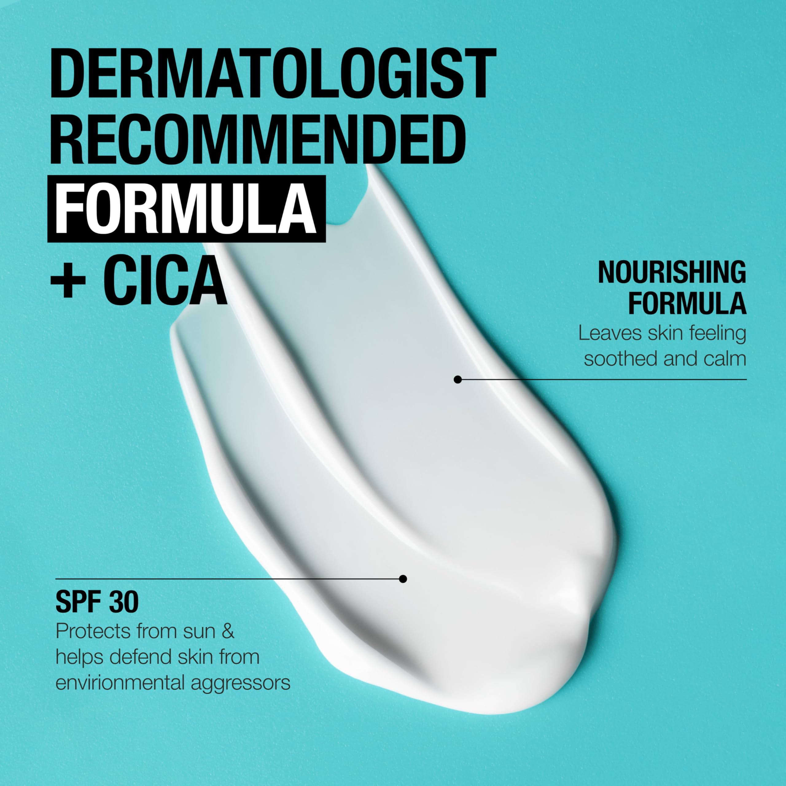 Neutrogena Ultra Gentle Daily Facial Moisturizer with SPF 30 & CICA - Lightweight, Fragrance-Free Face Lotion for Normal to Sensitive Skin | Broad Spectrum Sun Protection | 3.4 fl oz | Perfect for Daily Skincare & Sun Defense Routine