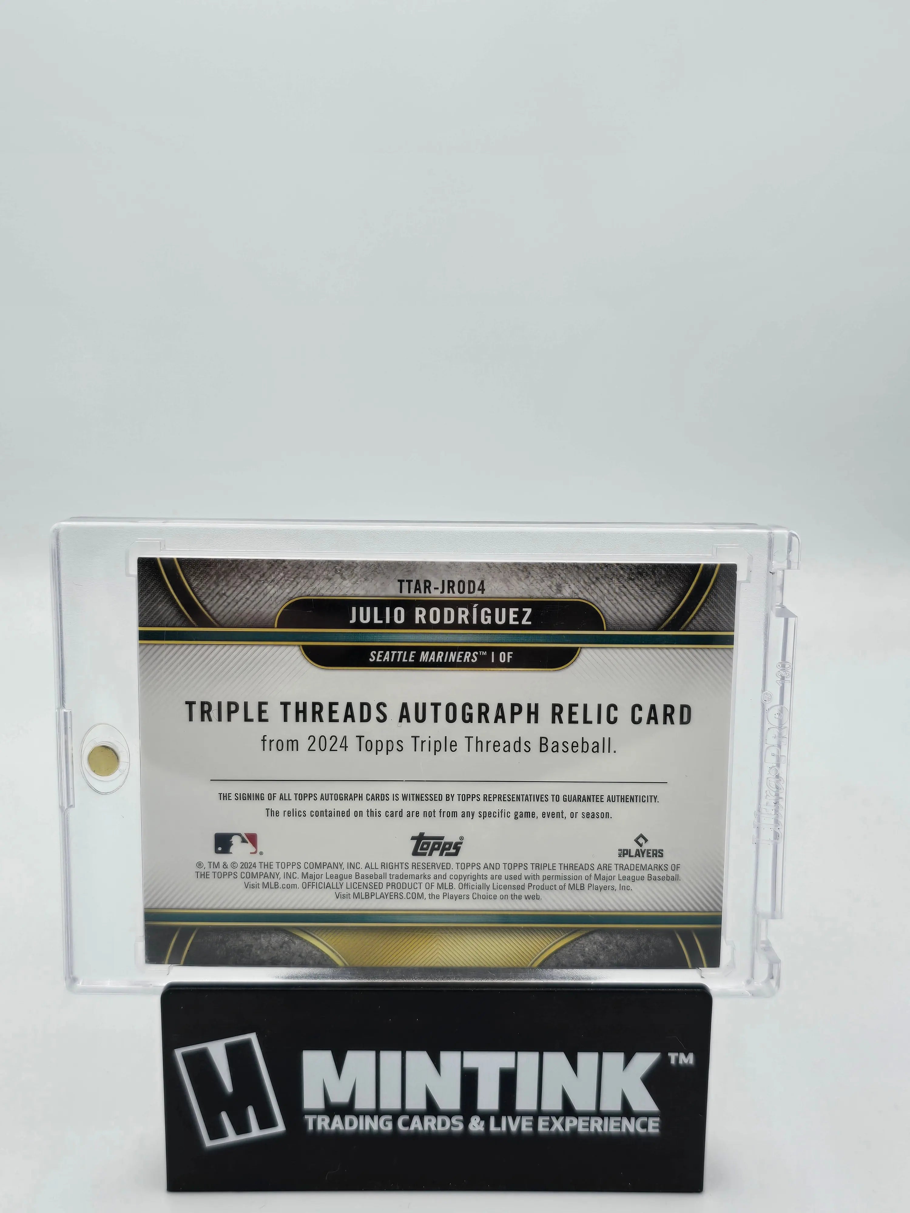 2024 Topps Triple Threads Baseball Julio Rodriguez Blue Auto Relic 3/3 - Rare Collectible Sports Card for MLB Fans & Memorabilia Collectors - Perfect for Display, Investment, and Trading