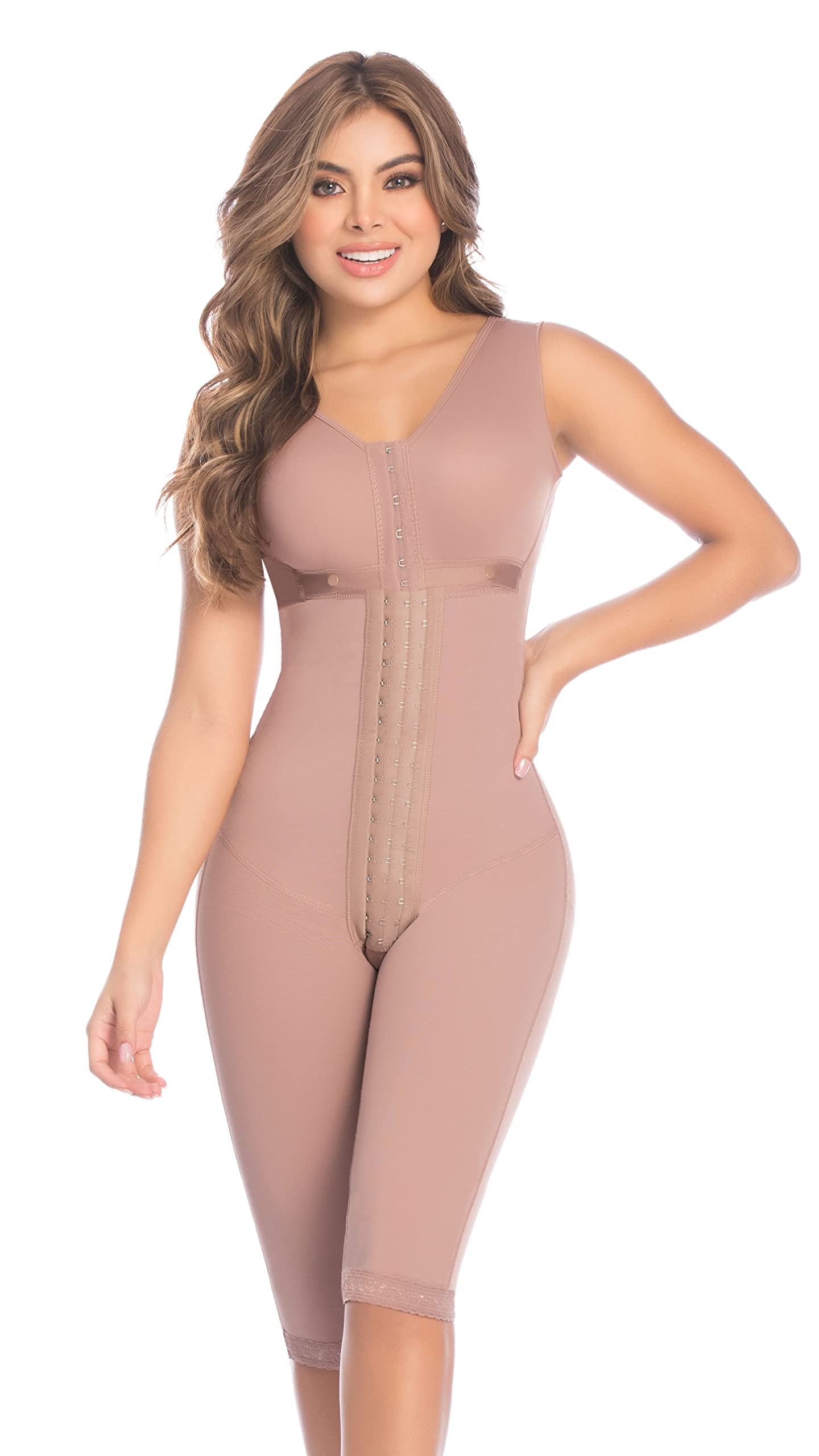 DELIÉ by Fajas DPrada Post-Surgery Compression Garment - Colombian Shapewear with Built-in Bra for Knee Support | Medical Recovery & Body Shaping Wear for Women
