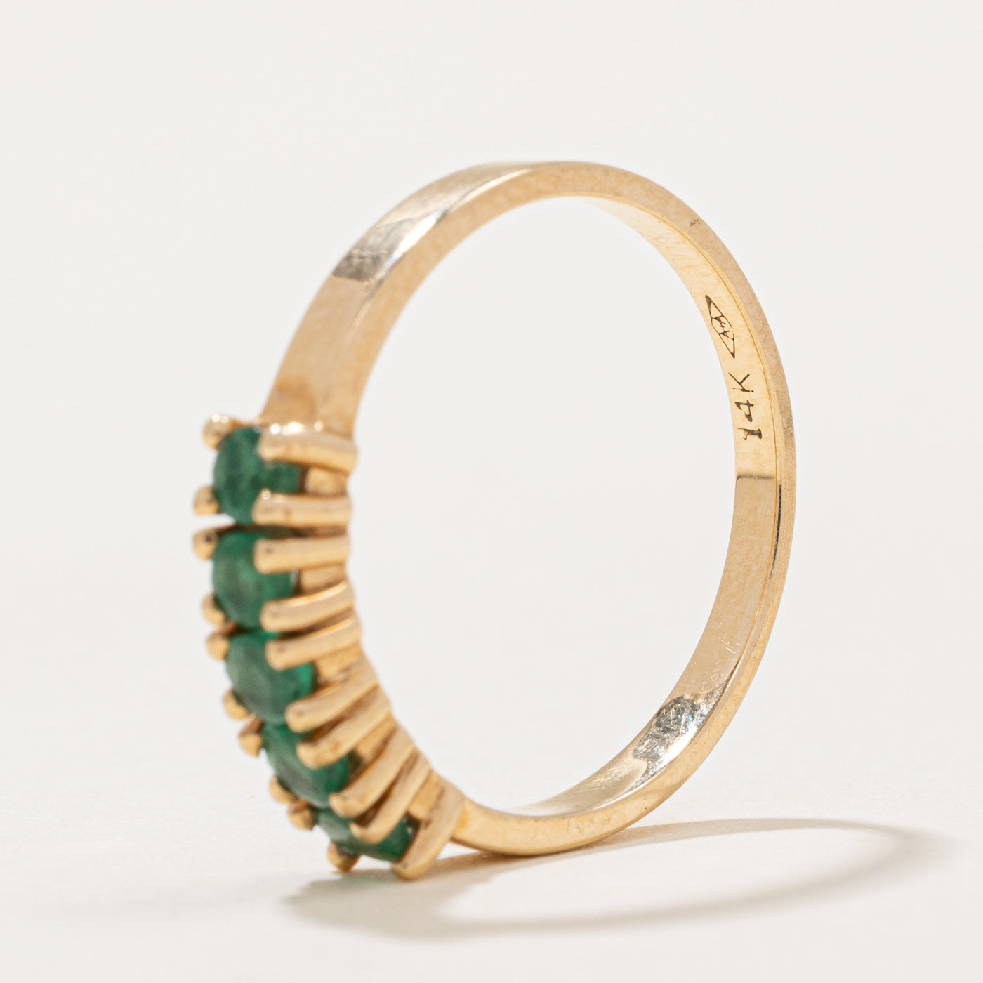 0.25ctw Five Stone Emerald Ring - Size 6.25 | Elegant Green Gemstone Jewelry for Women | Perfect for Engagement, Anniversary & Special Occasions