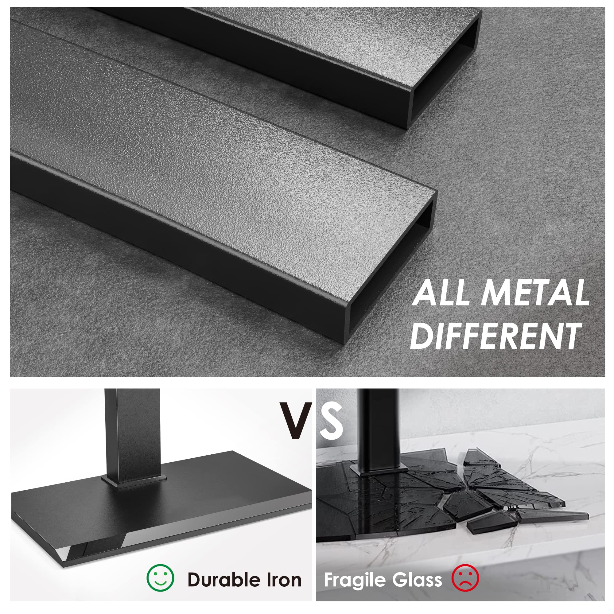 FITUEYES Universal Floor TV Stand for 26-65 Inch TVs - Swivel Mount, Height Adjustable, Space Saving Design with Wire Management - Compatible with LED, LCD, OLED, Plasma Flat & Curved Screens (Black) - Perfect for Living Rooms, Bedrooms & Home Theaters