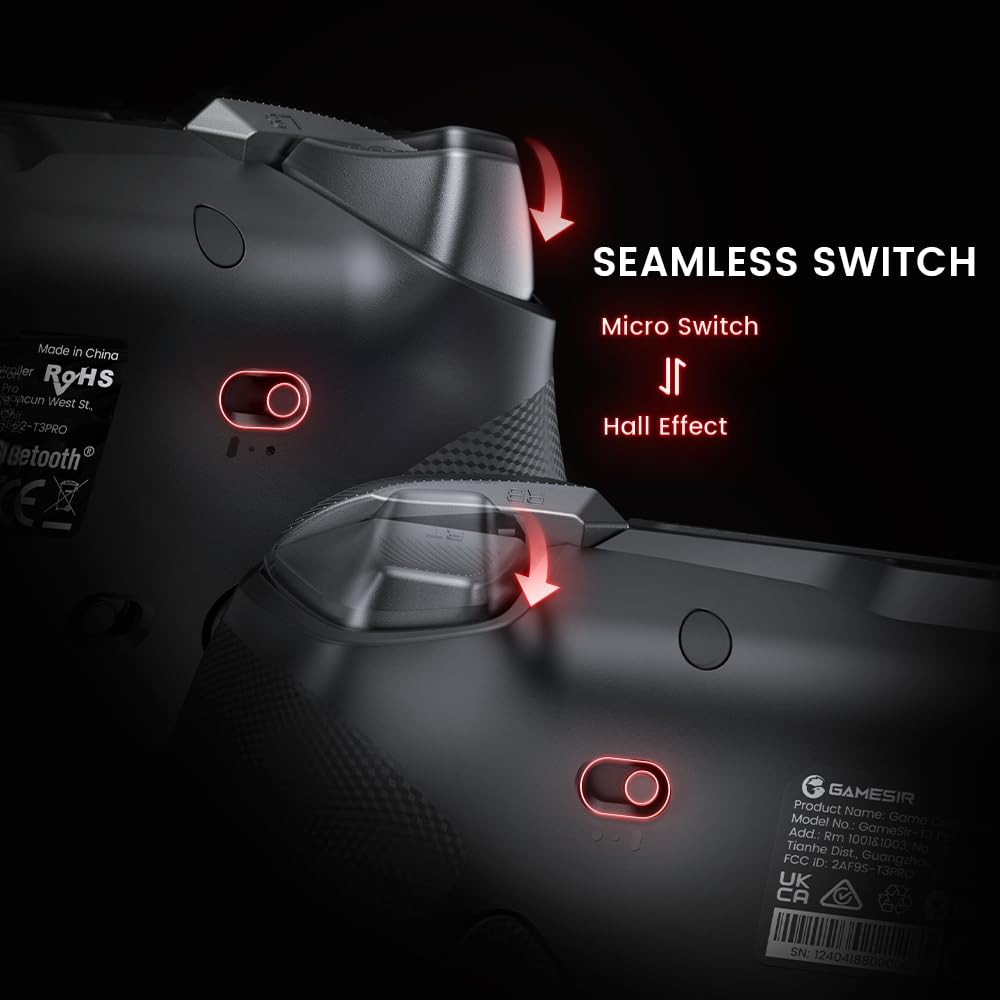 GameSir Tarantula Pro Wireless Gaming Controller for Nintendo Switch, PC, iOS & Android - Bluetooth 5.0/2.4G/Wired Mode with Charging Dock - Ergonomic Design for Long Gaming Sessions at Home or On-The-Go