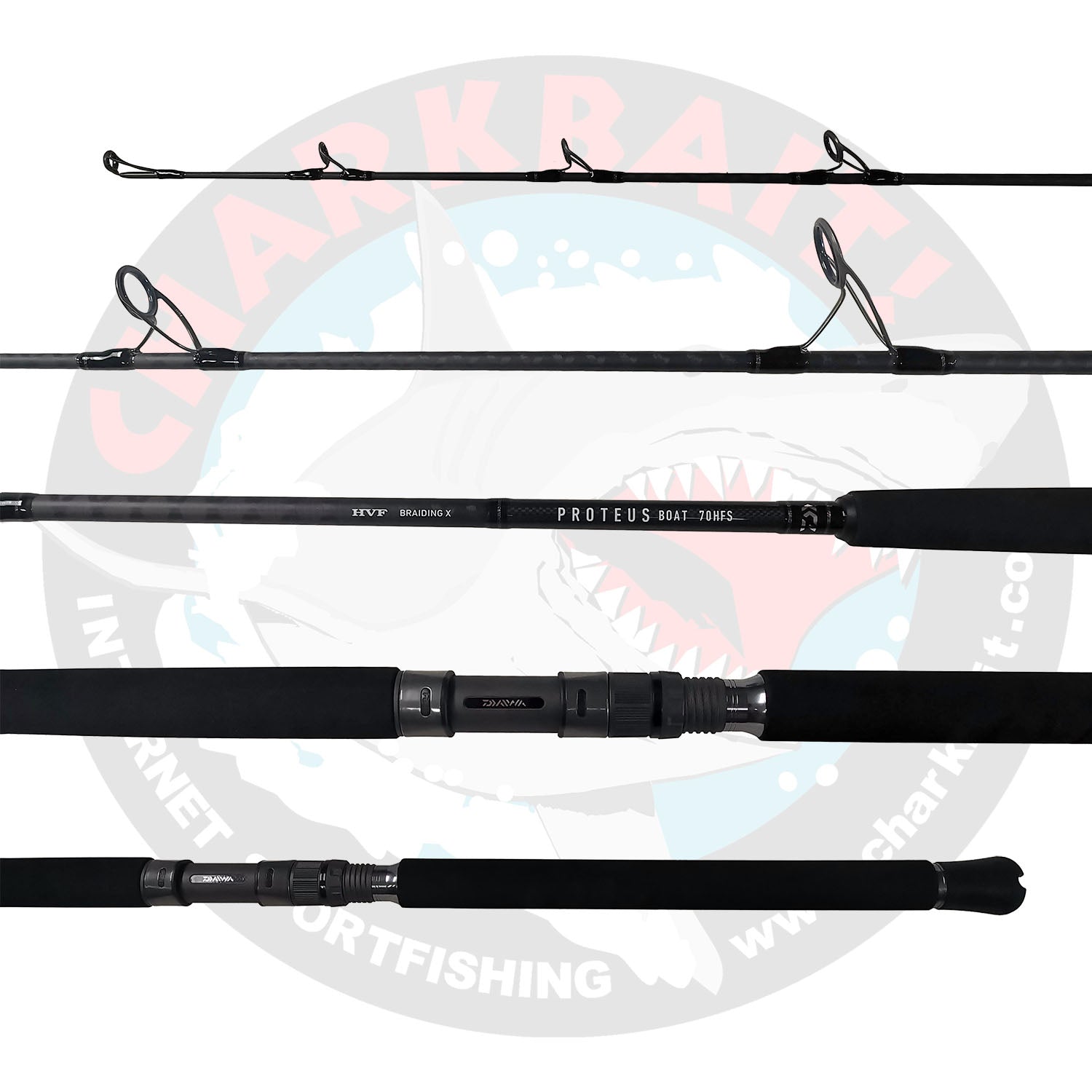 Daiwa Proteus Spinning Fishing Rods - Lightweight Graphite Saltwater & Freshwater Fishing Rod for Bass, Trout, Salmon - Perfect for Shore Fishing, Boat Fishing & Tournament Angling