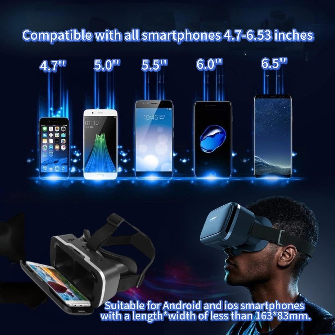 SHINECON VR Headset 3D Virtual Reality Glasses for iPhone & Android Smartphones - Immersive Gaming & Movie Watching Experience