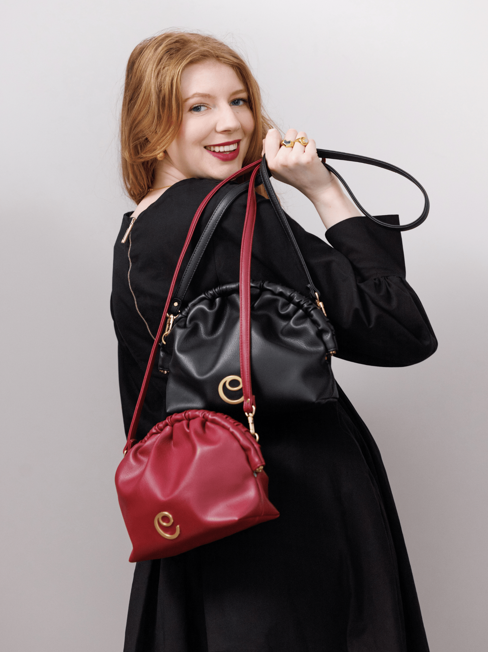 Norma Vegan Grape Leather Large Clutch Purse for Women - Burgundy Crossbody Bag - Eco-Friendly Faux Leather Handbag for Evening Parties, Weddings & Date Nights