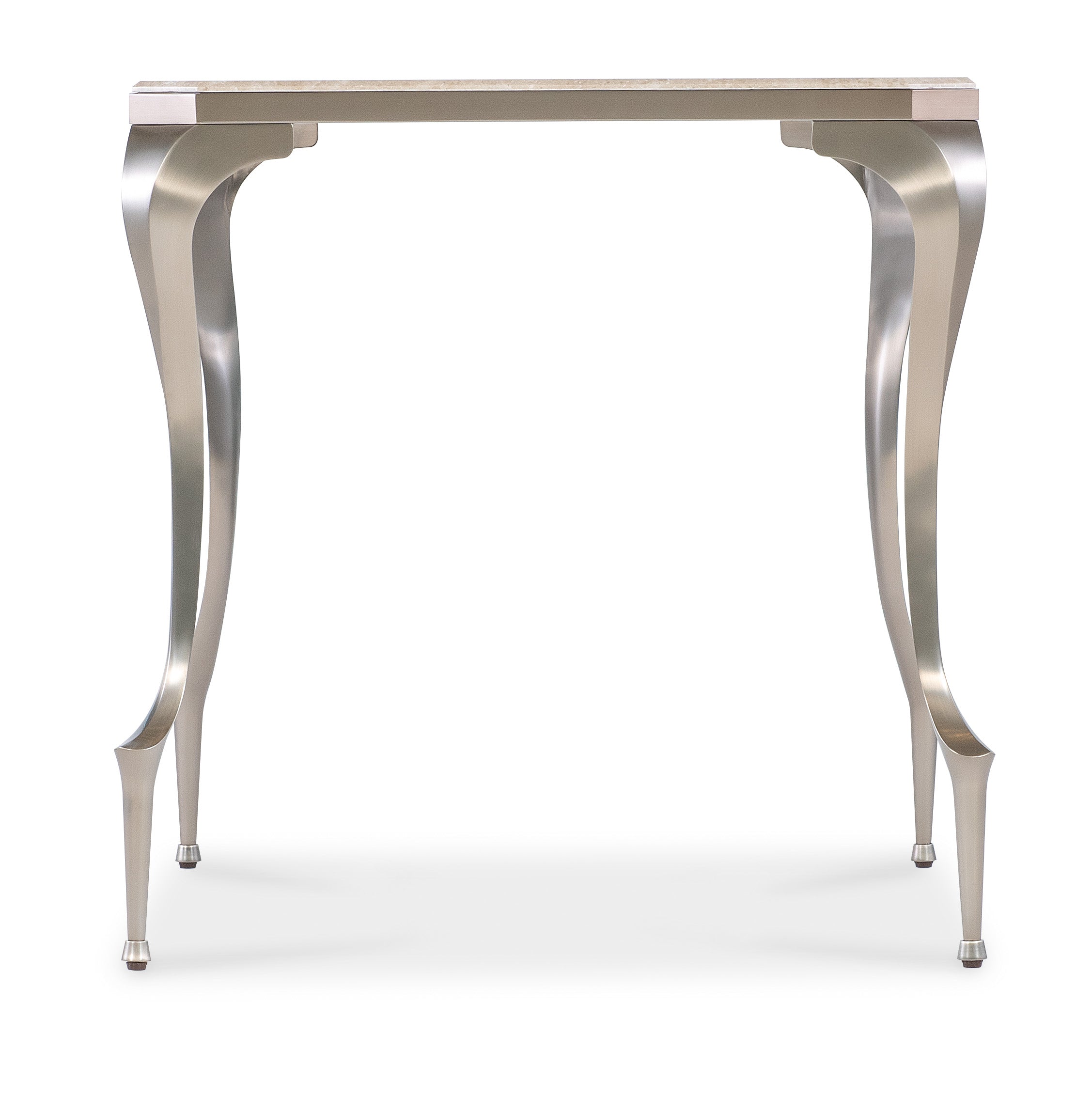 Bella Donna Rectangle Stone Top End Table - Modern Accent Table for Living Room, Bedroom, or Office - Durable & Stylish Side Table with Natural Stone Surface