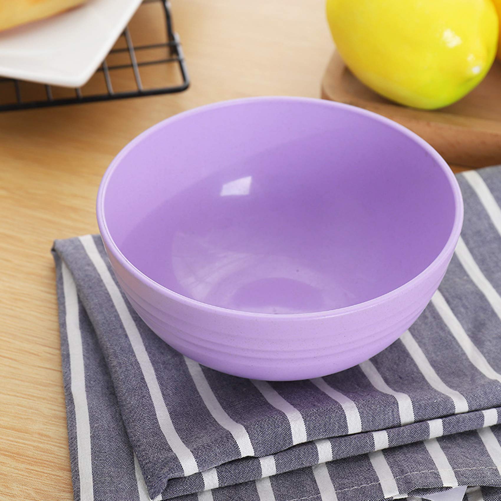 5-Piece Small Bowl Set - 14oz Reusable Kitchen Bowls for Desserts, Soup, Oatmeal, Pasta & Salad | Microwave & Dishwasher Safe | Perfect for Home, Restaurant & Party Serving (Purple)