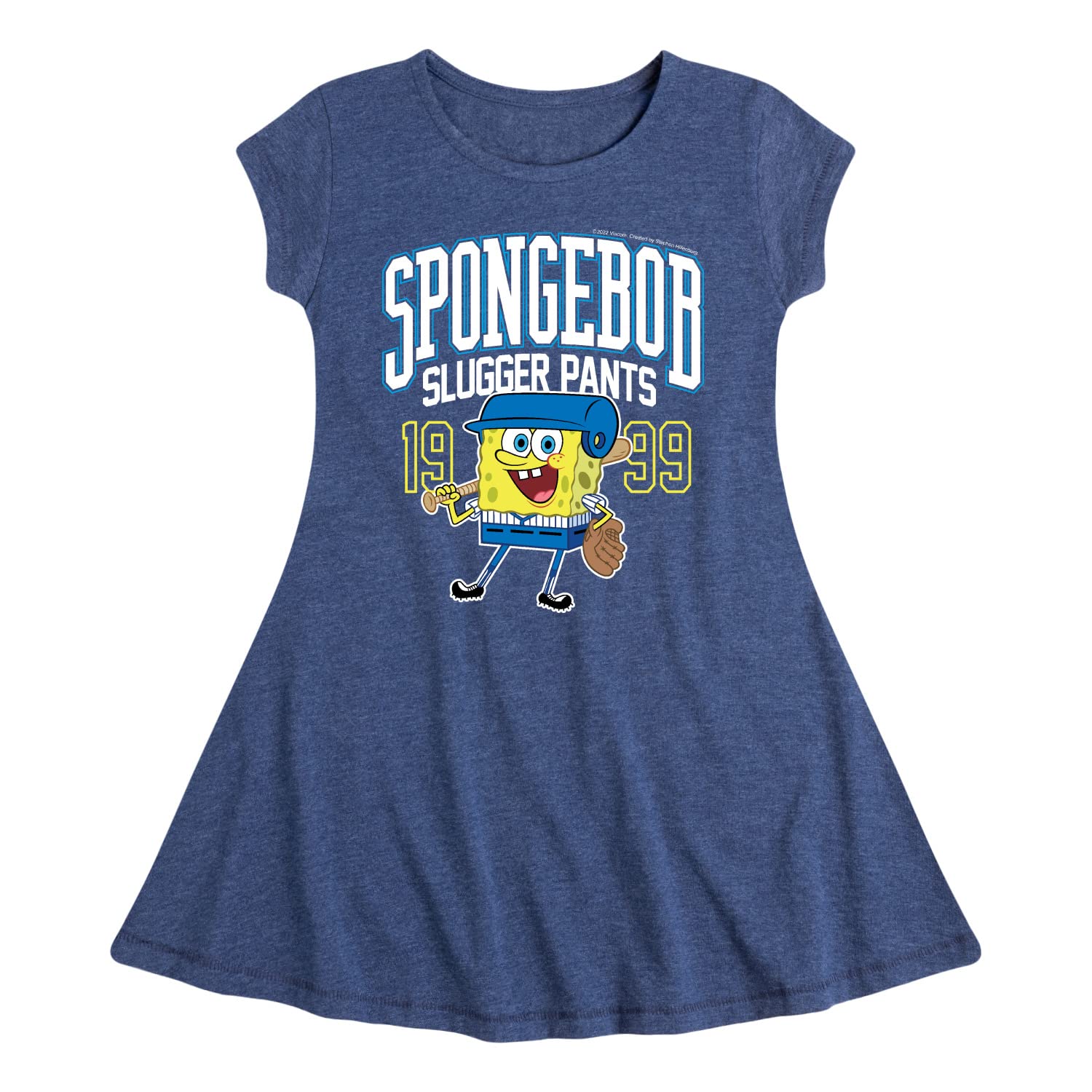 HYBRID APPAREL SpongeBob SquarePants Slugger Pants | Toddler & Youth Girls Fit and Flare Dress | Cartoon Character Pajama Pants for Kids | Perfect for Sleepovers, Birthday Gifts & Cartoon Lovers
