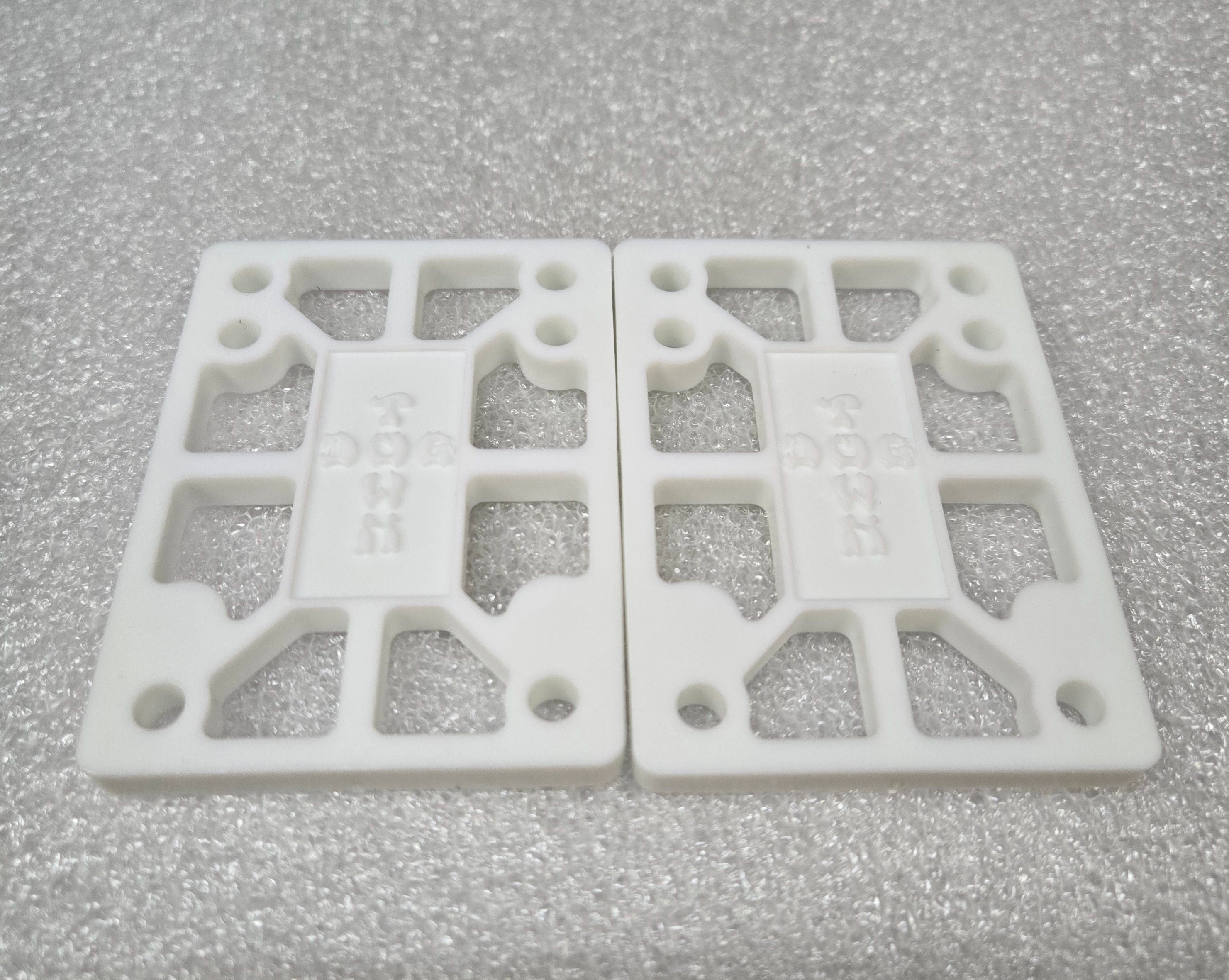 Dogtown 1/4 Inch Skateboard Riser Pads - Shock Absorbing White PU Pads for Smooth Riding & Board Protection | Perfect for Street Skating & Tricks