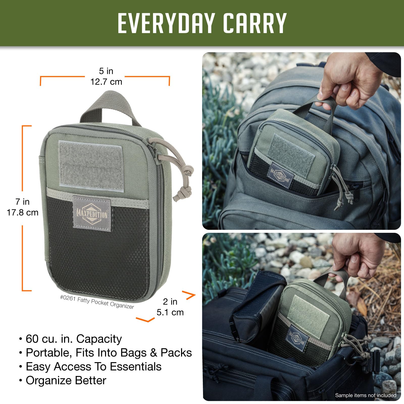 Maxpedition Fatty Pocket Organizer - Durable EDC Pouch for Tactical Gear, Survival Tools & Everyday Carry Essentials | Perfect for Hiking, Camping & Outdoor Adventures