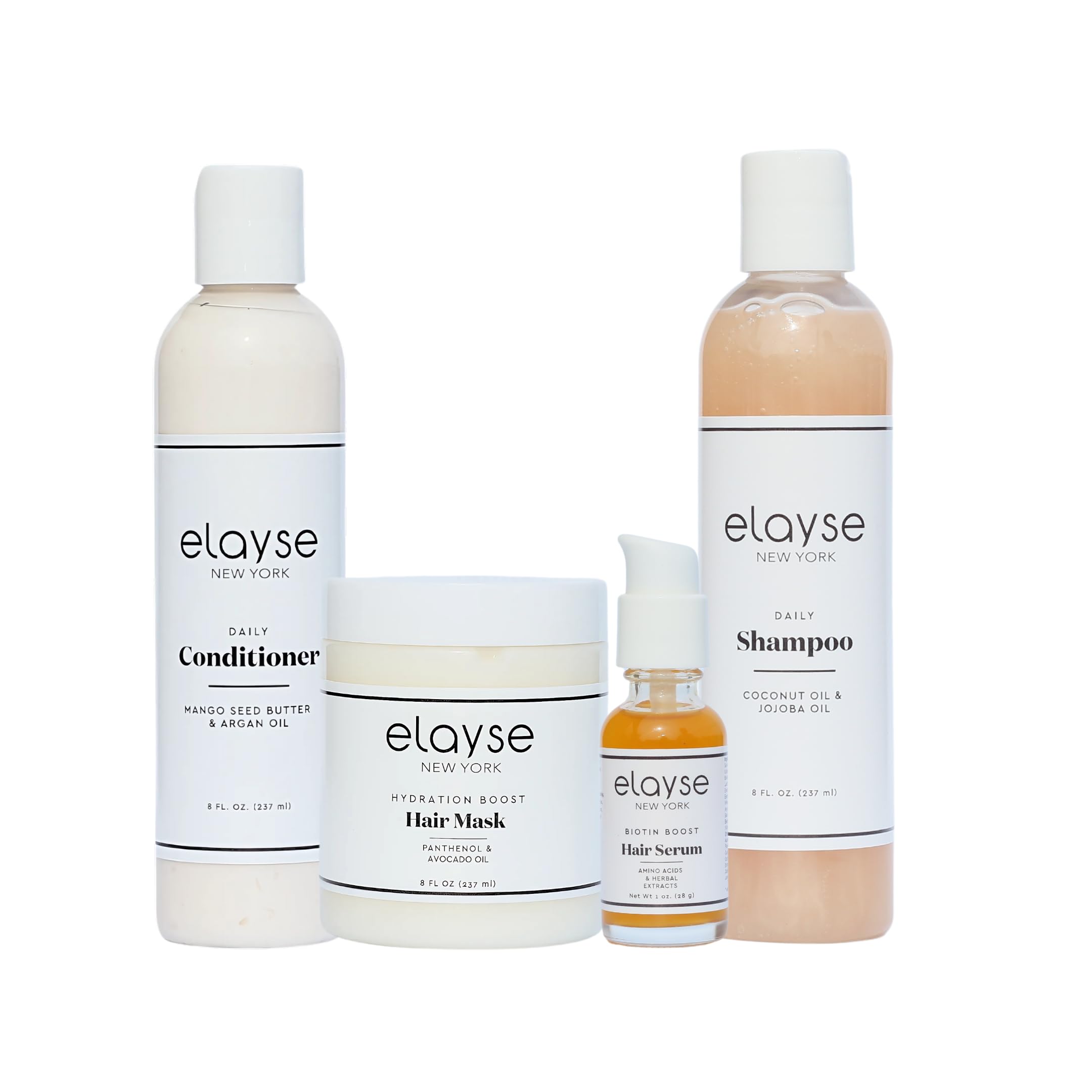 Hydration Boost Hair Care Set - Sulfate & Paraben Free Shampoo, Conditioner, Hair Mask & Biotin Serum for Color-Treated Hair - 4 Piece Kit for Dry, Damaged Hair Repair & Daily Nourishment - Perfect for Home & Salon Use