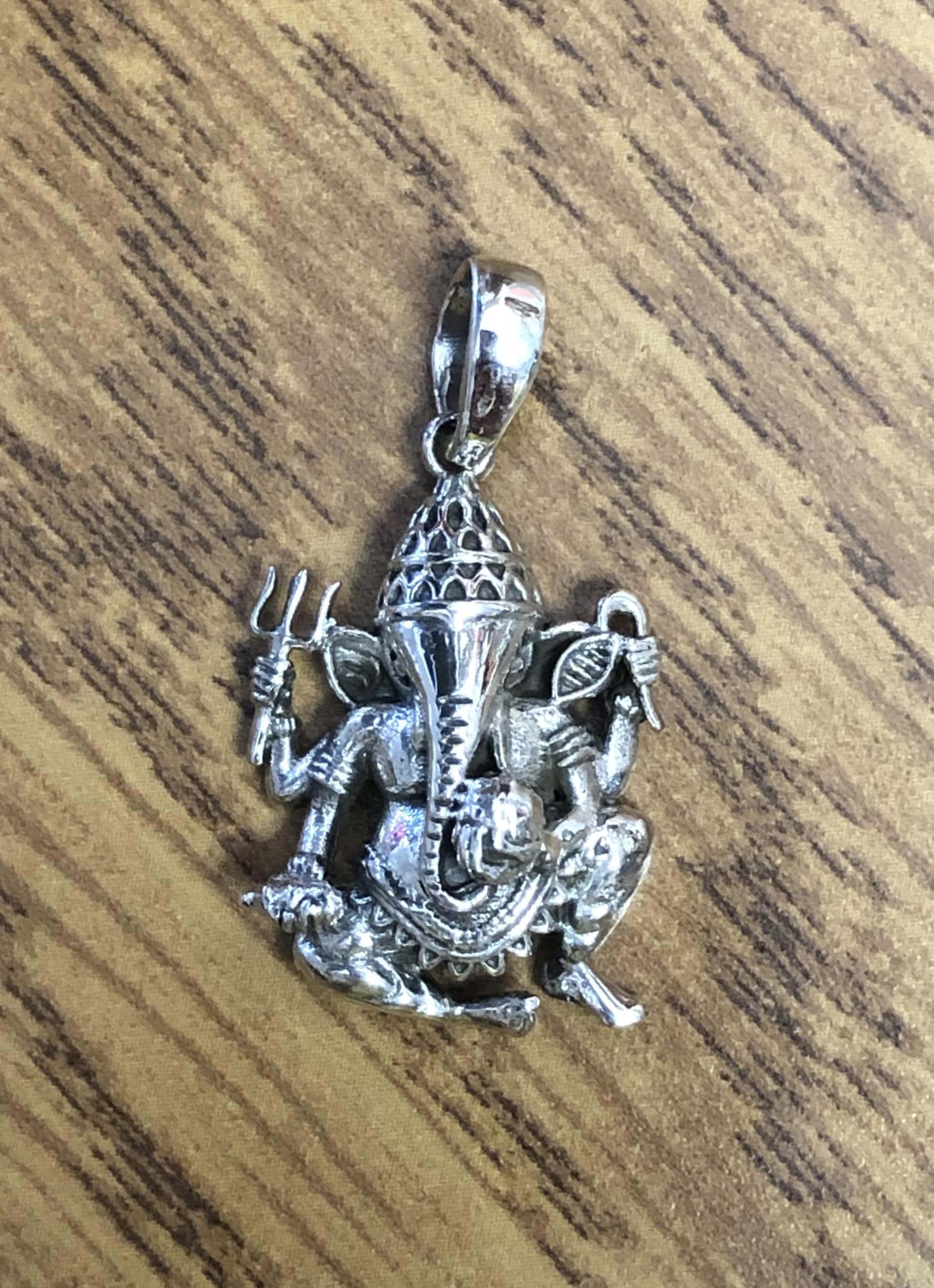Sterling Silver Ganesh Pendant Necklace for Spiritual Protection