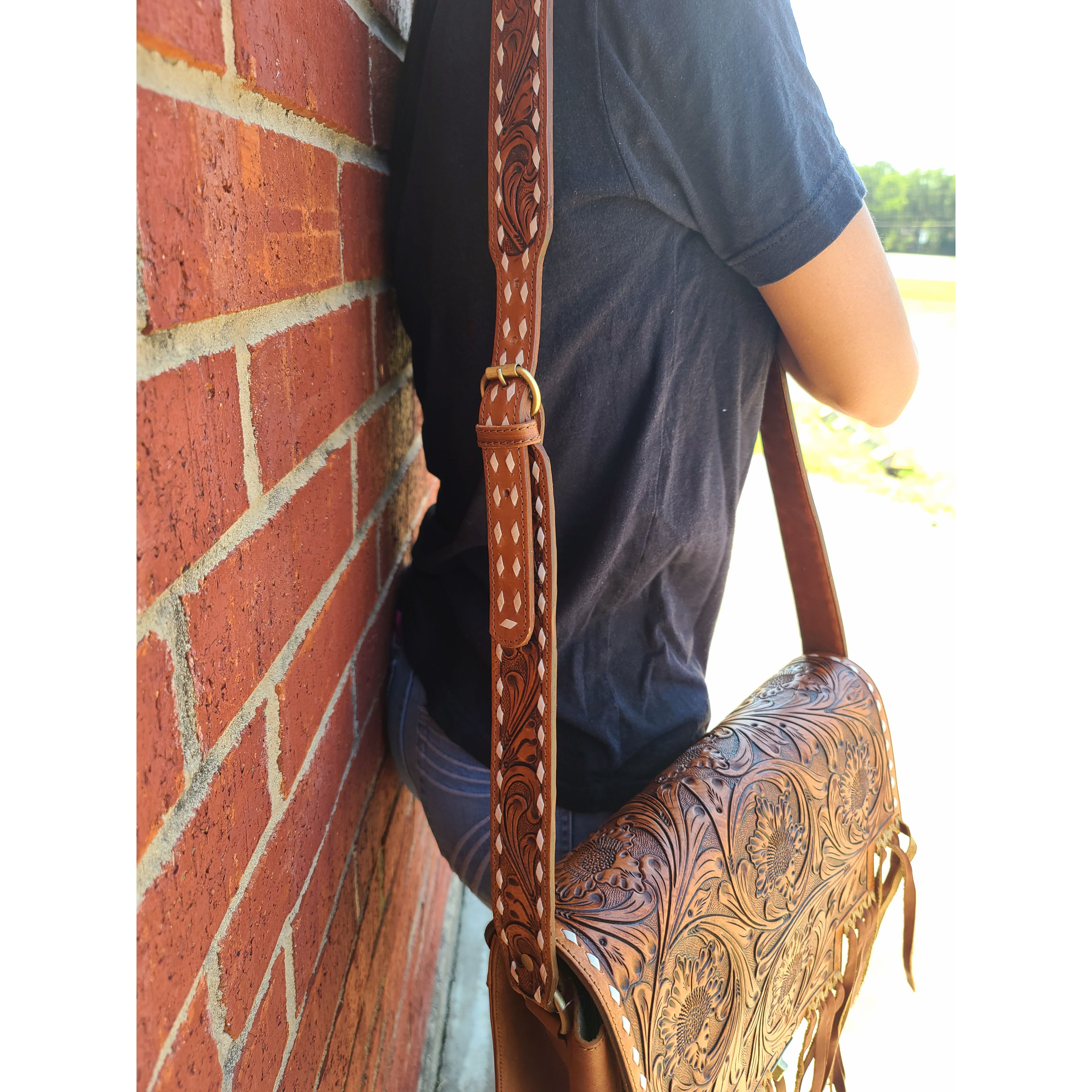American Darling Conceal Carry Cowhide & Tooled Leather Briefcase Tote Bag for Women - Premium Work Bag, Office Organizer & Travel Accessory