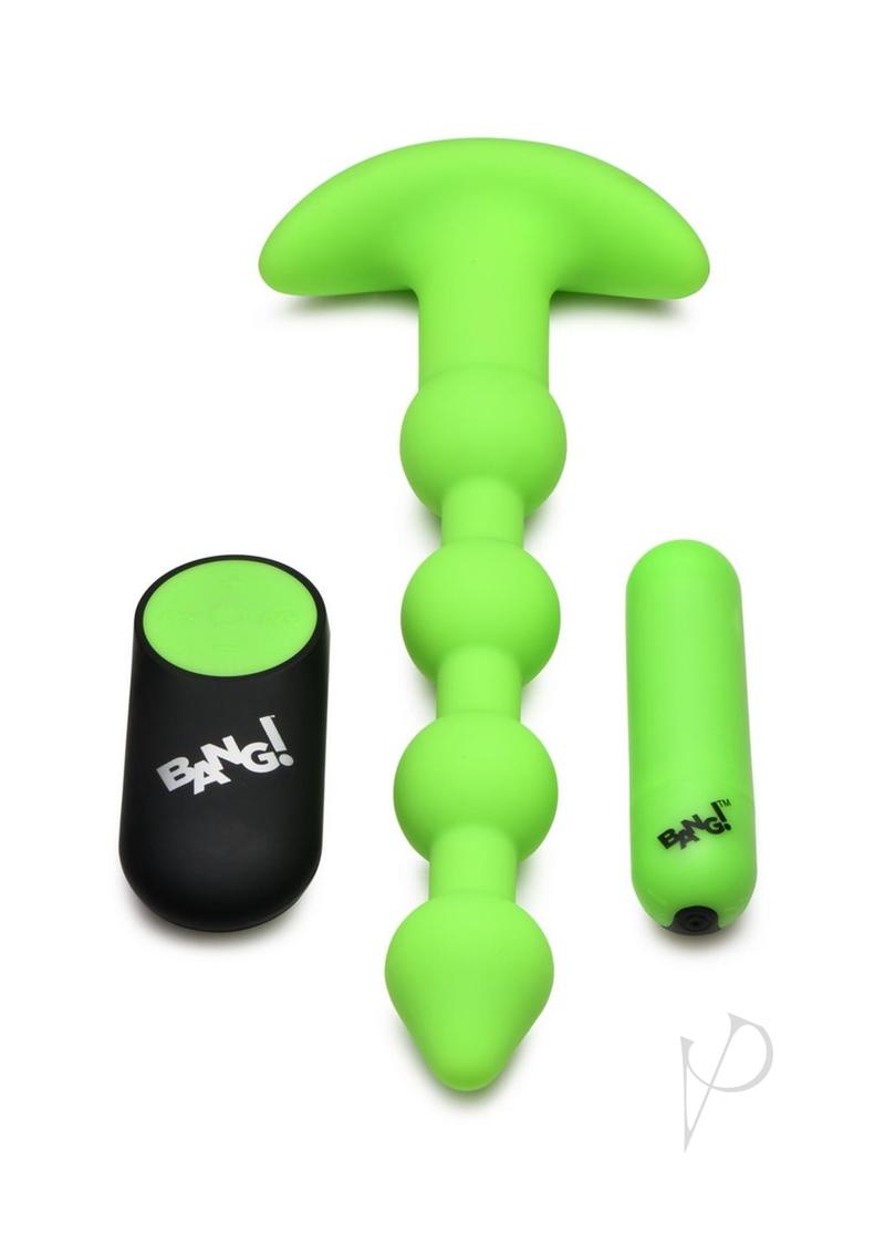 Glow in the Dark Silicone Anal Beads - 28X Rechargeable Remote Control Adult Toy for Couples (Green) | Perfect for Sensual Play, BDSM Exploration & Spicing Up Your Intimate Moments