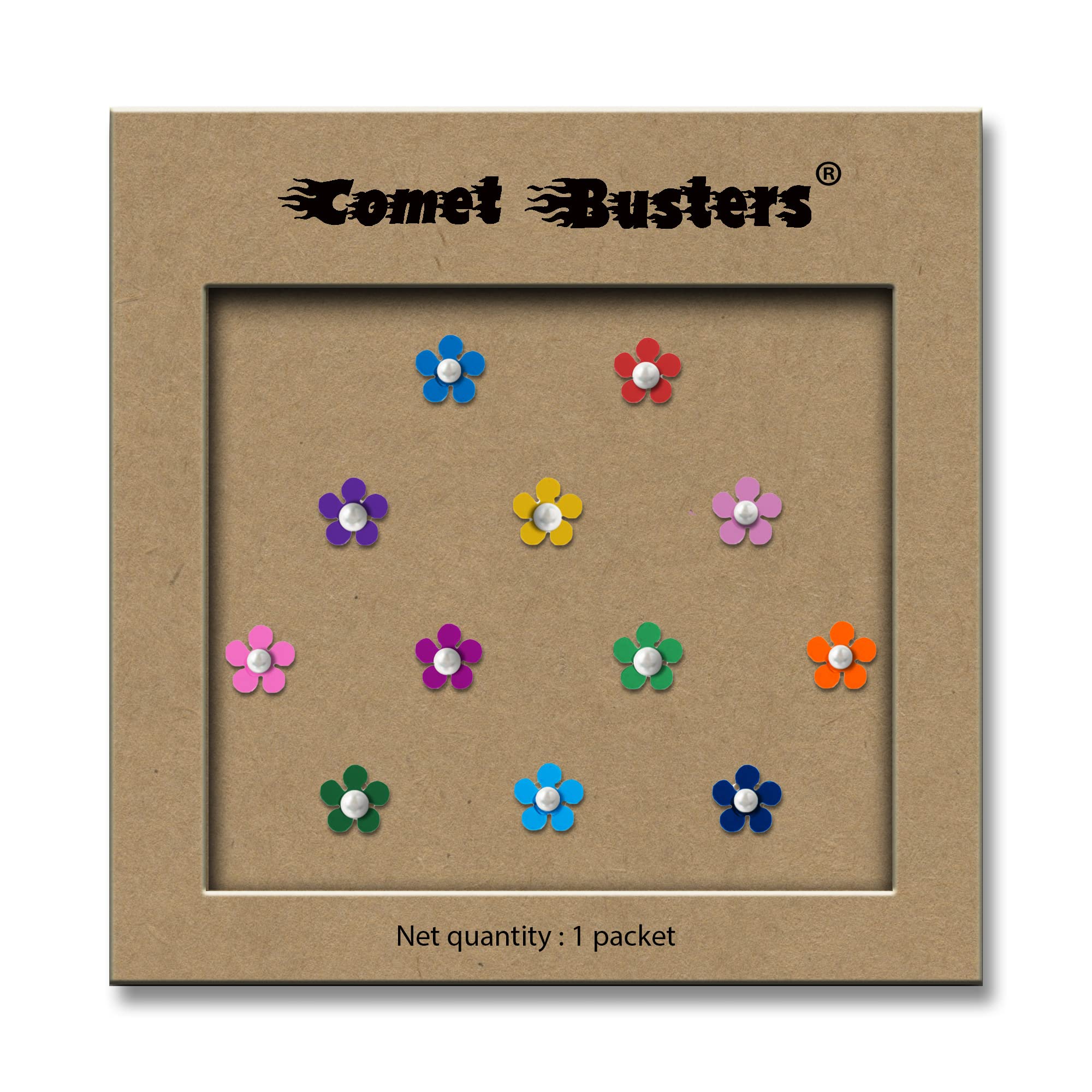Comet Busters Cute Floral Baby Bindis - 6mm Indian Forehead Stickers for Girls & Kids - Face Decoration Stickers (BB013) - Perfect for Festivals, Weddings & Cultural Celebrations