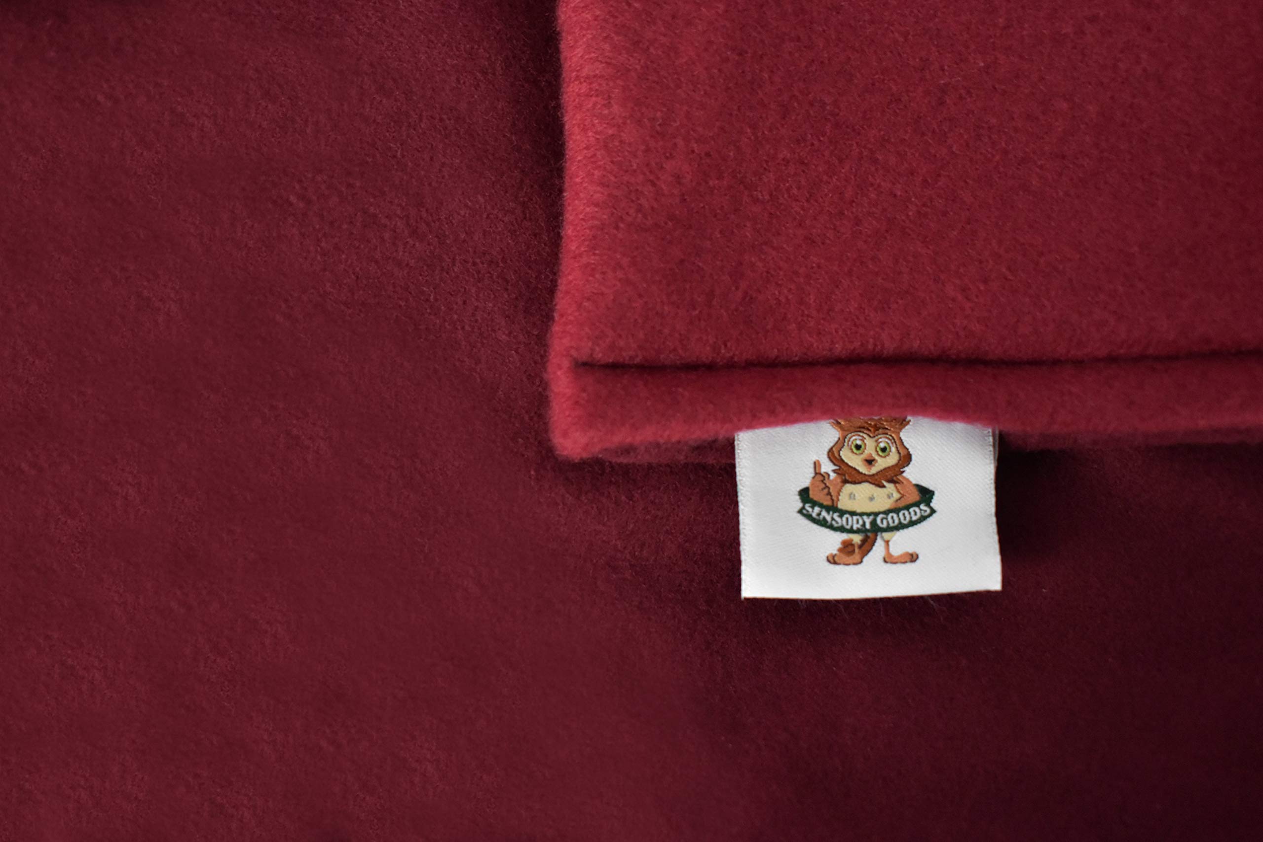 Premium 11lb Medium Weighted Blanket for Adults - Made in USA - Burgundy Fleece/Flannel (58