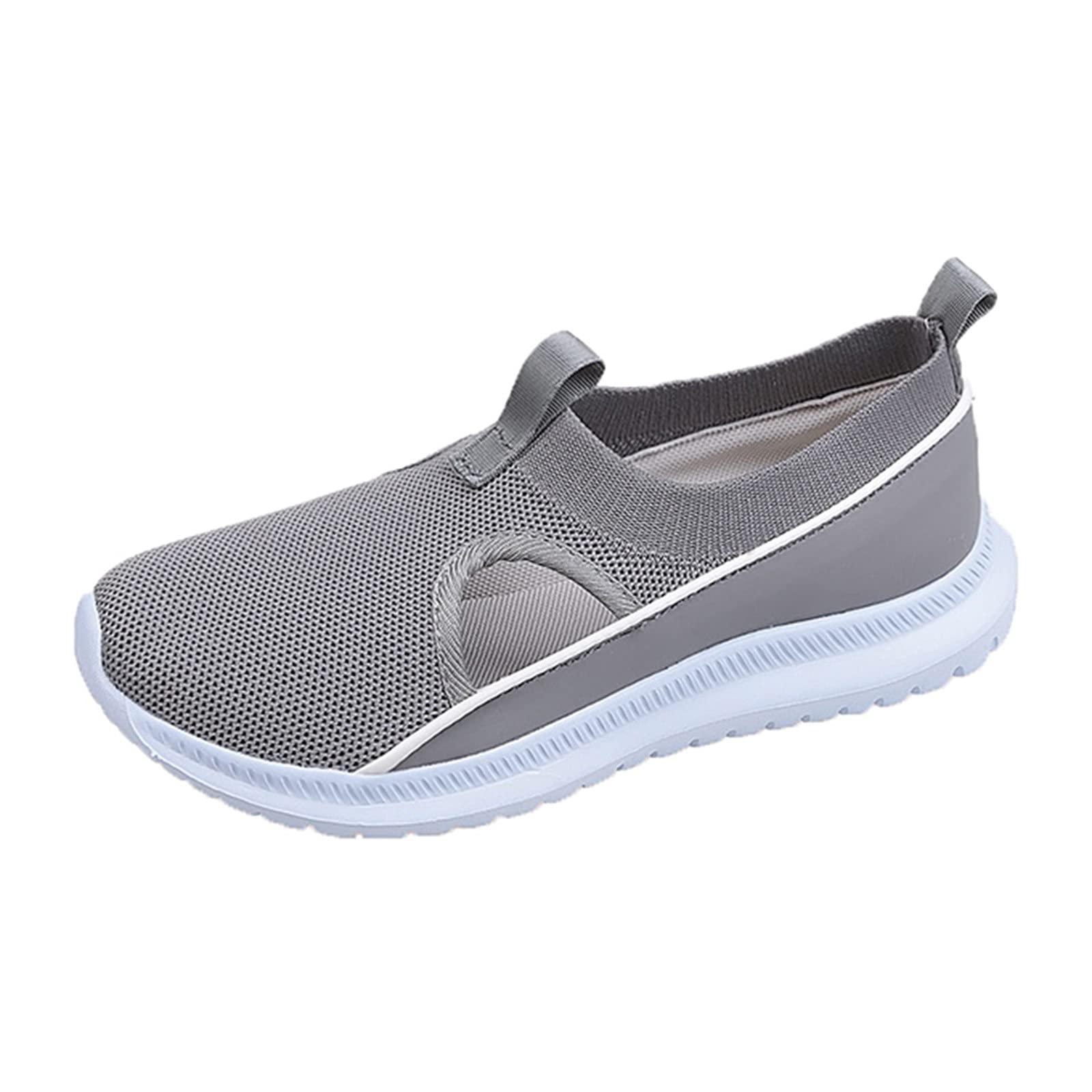 MOLayys Women's Brown Slip-On Sneakers - Breathable Casual Flats for Outdoor Walking, Leisure & Everyday Wear | Comfortable Slip-On Wedge Shoes for Women