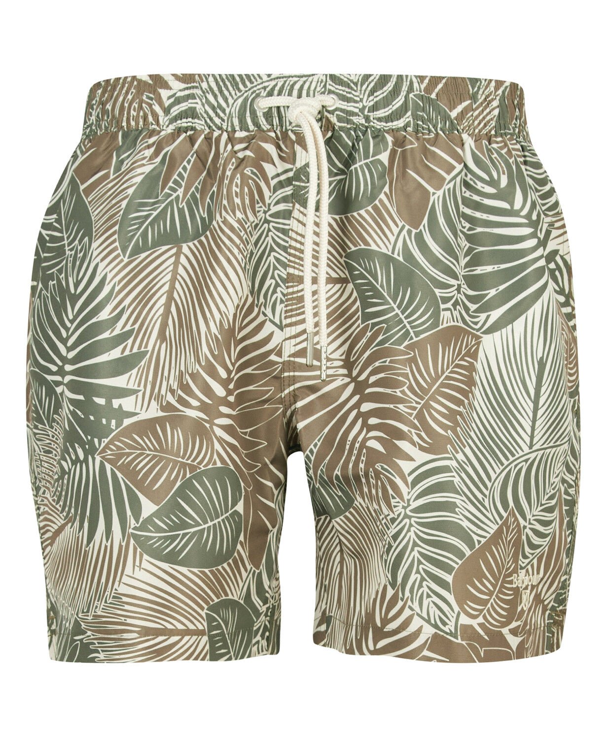 BARBOUR LEAF Swim Shorts for Men - Olive Green Quick-Dry Swim Trunks for Beach, Pool & Water Sports