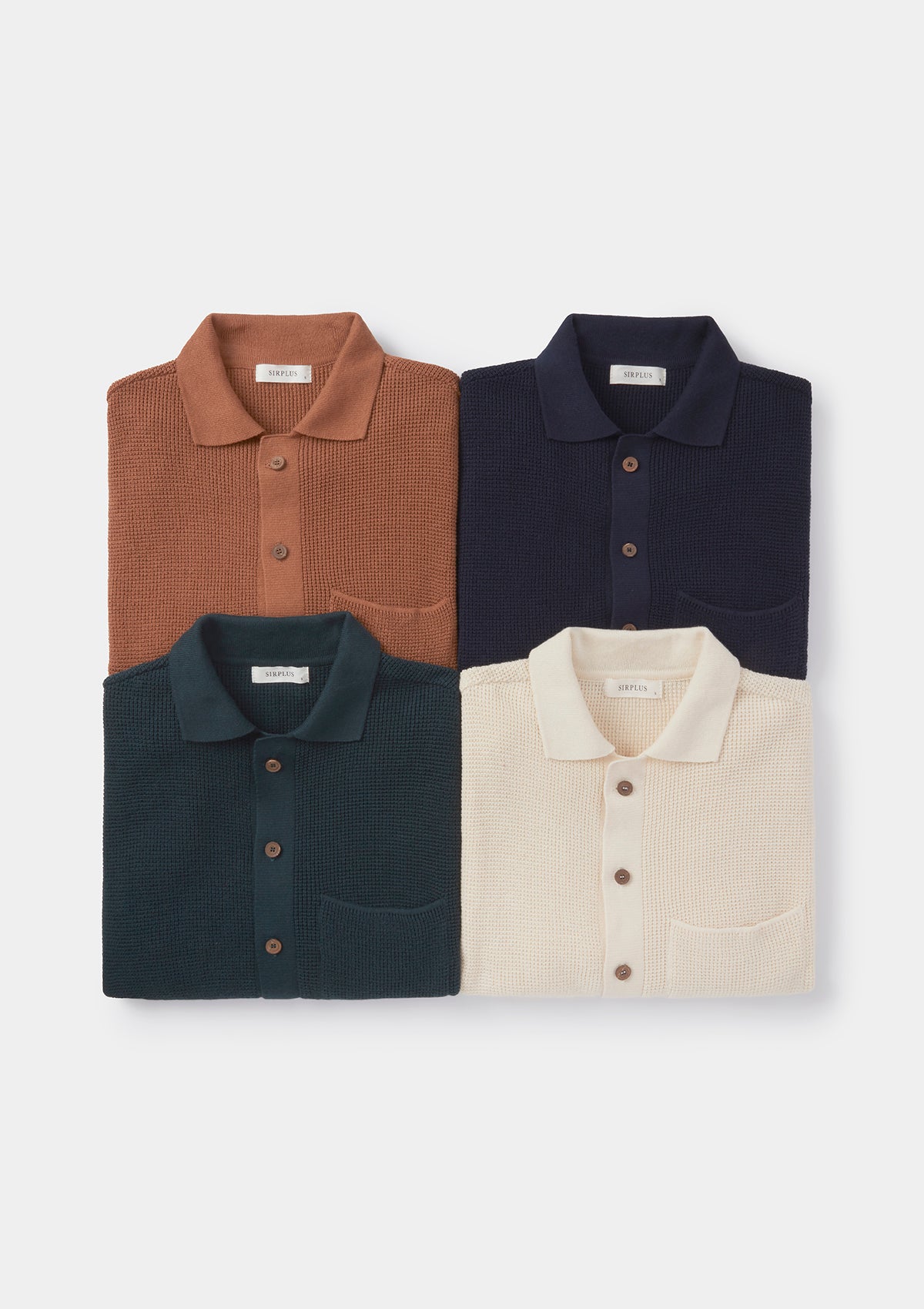 Soft Cream Waffle Knit Polo Shirt for Men - Comfortable Casual Wear for Office, Golf & Everyday Outfits