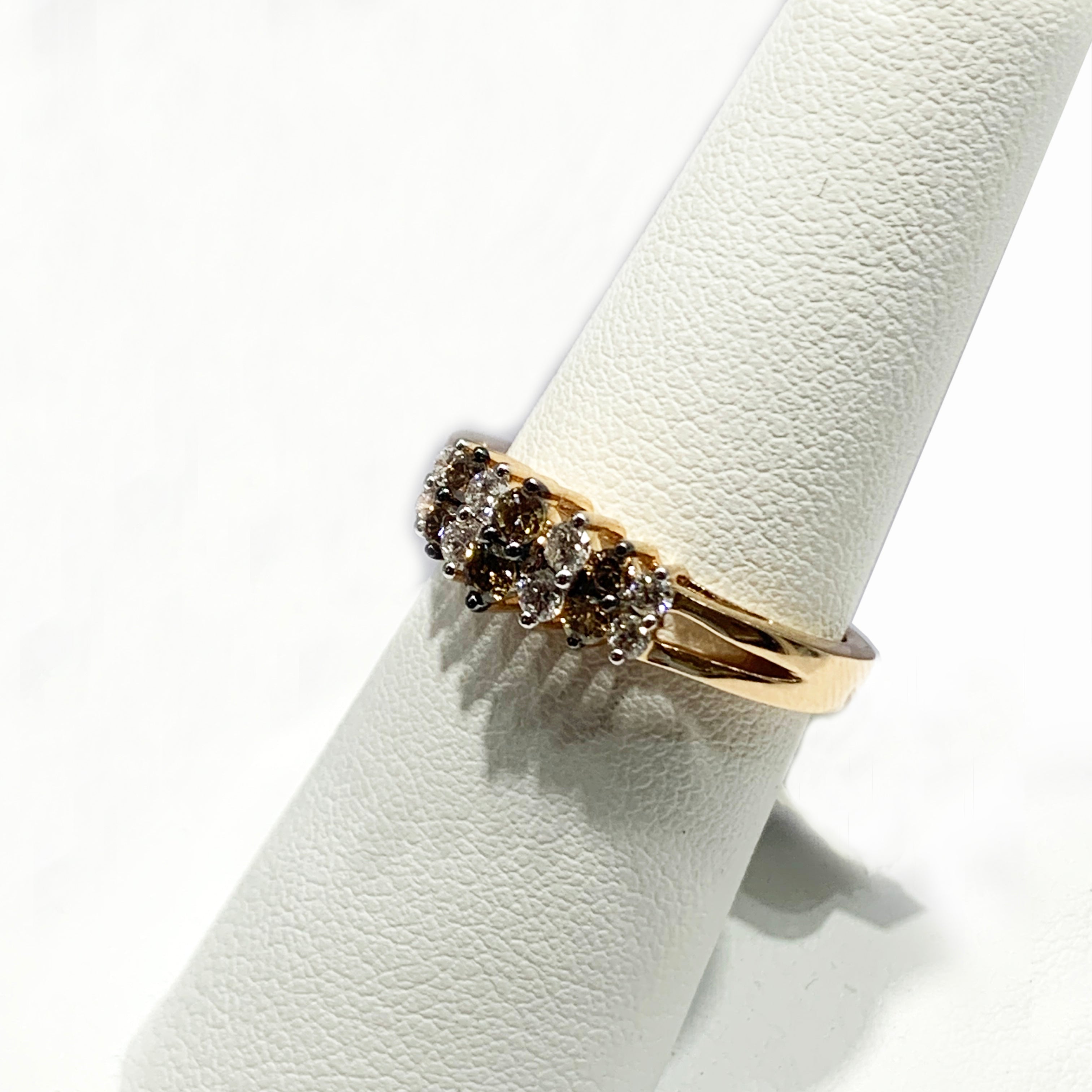 14K Rose Gold Brown Diamond Ring for Women - Elegant Engagement, Wedding, Anniversary Jewelry Gift - Perfect for Romantic Occasions & Special Celebrations