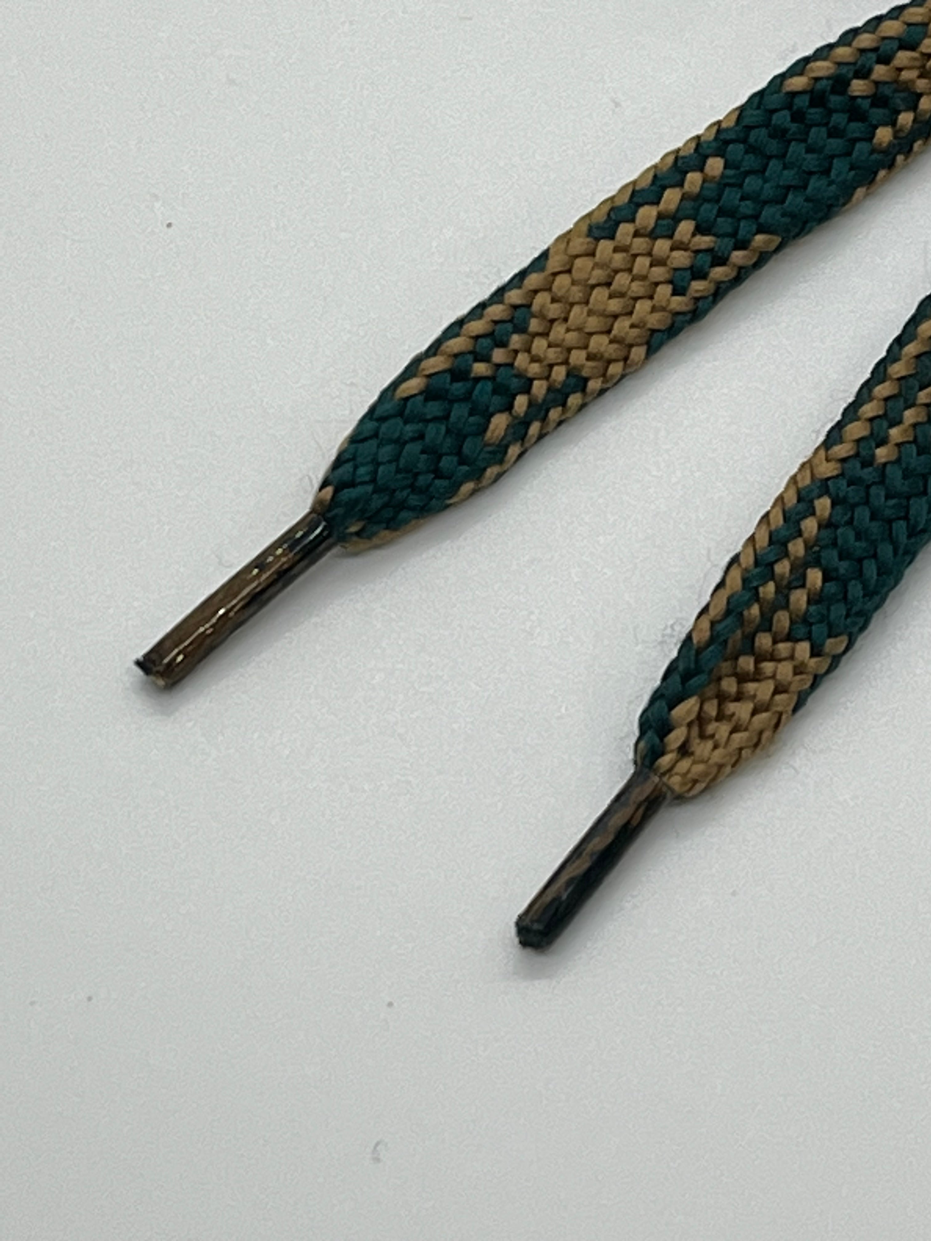 Premium Argyle Shoelaces - Dark Teal & Champagne Gold Dress Shoe Laces for Men's Oxfords, Loafers & Formal Shoes - Perfect for Business, Weddings & Special Occasions