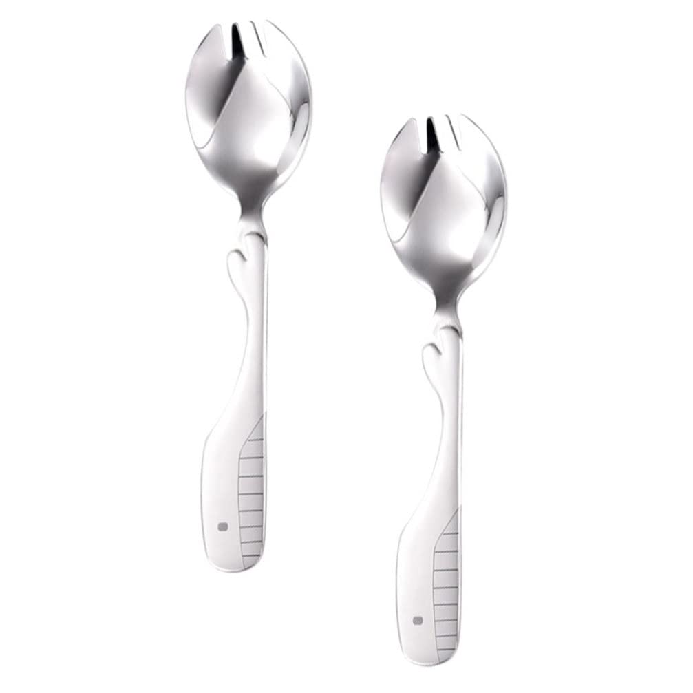 Stainless Steel Espresso Spoons Set - 2Pcs Metal Jelly Fruit & Honey Spoons, Appetizer Forks & Food Picks - Perfect for Coffee, Desserts, Tea Parties & Home Kitchen Utensils