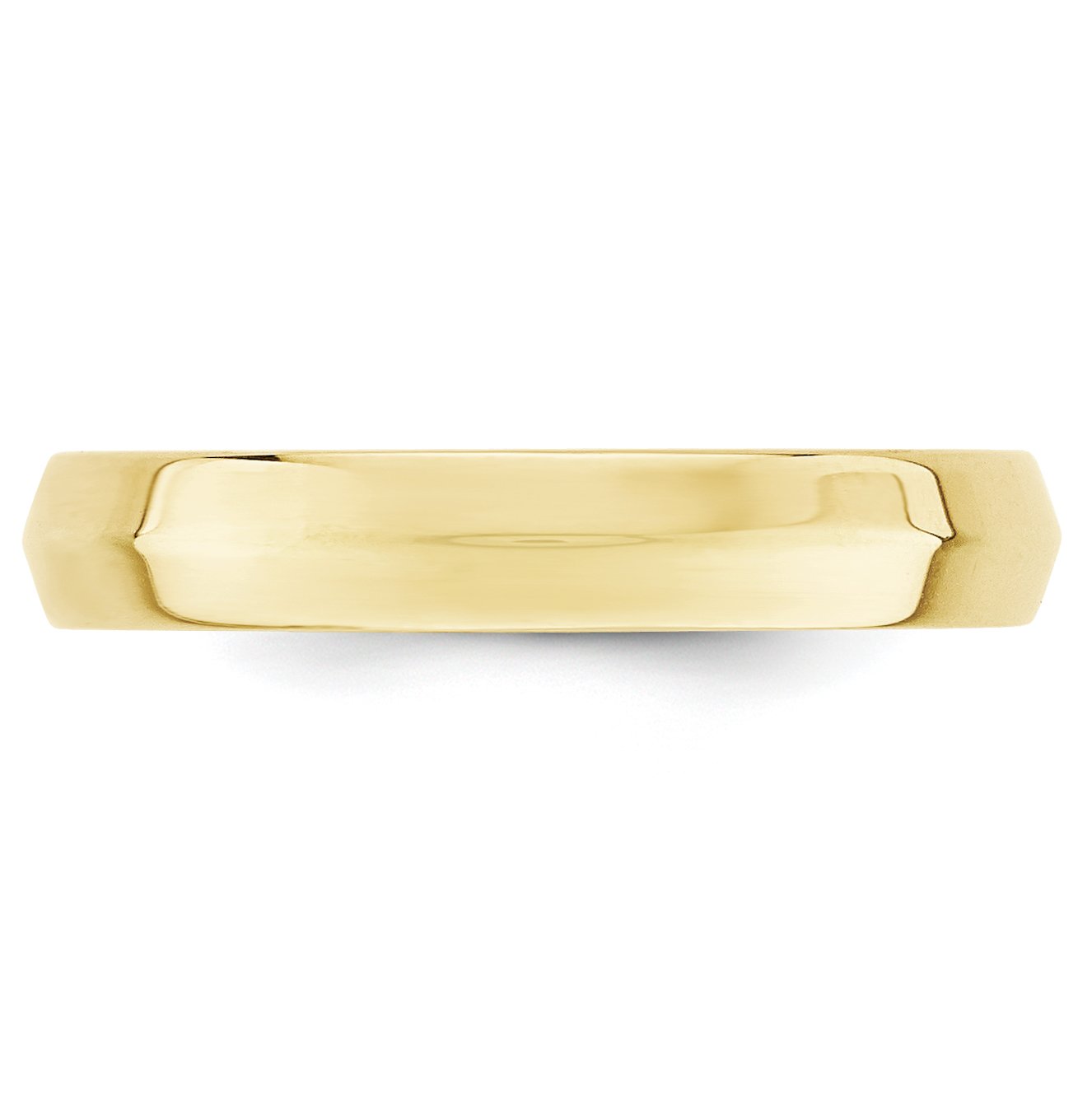 10K Solid Yellow Gold 4mm Comfort Fit Knife Edge Wedding Band Ring for Men - Perfect for Engagement, Anniversary & Everyday Wear