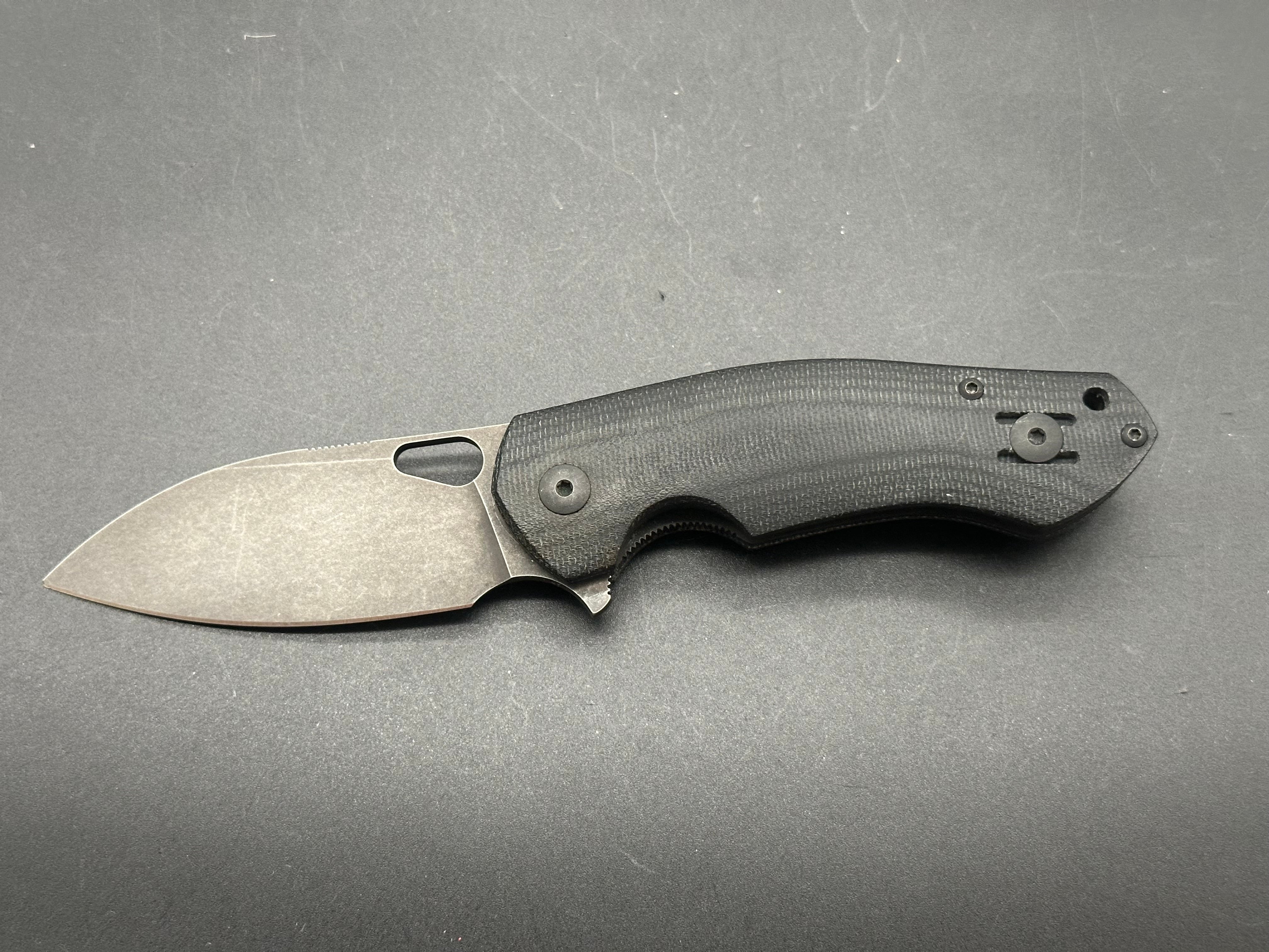 Giant Mouse Biblio Folding Knife - Black Micarta Handle, Premium EDC Pocket Knife for Outdoor, Camping, and Everyday Carry