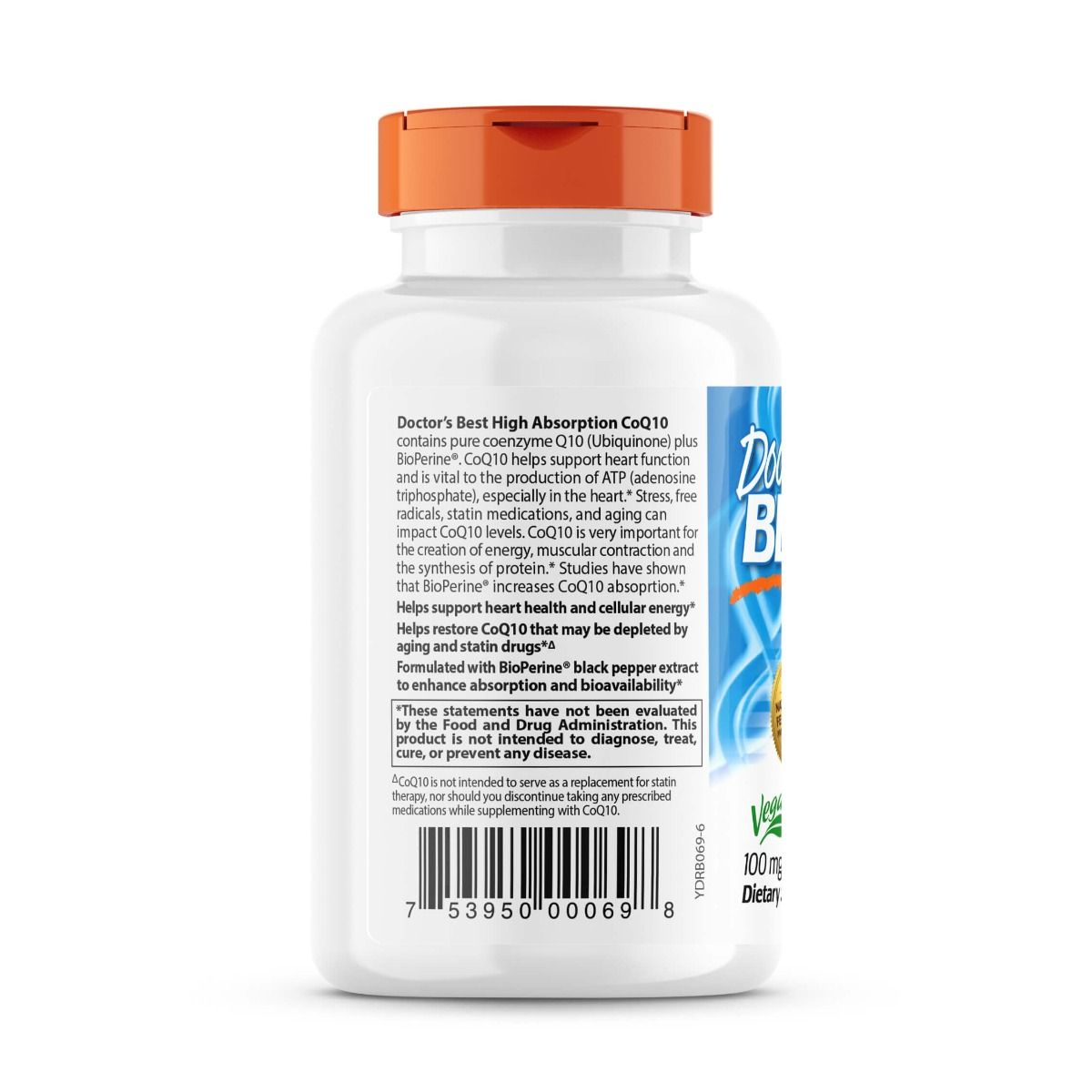 Doctor's Best High Absorption CoQ10 100mg with BioPerine - 60 Vegetarian Capsules for Heart Health & Energy Support - Perfect for Adults Seeking Cardiovascular Wellness & Cellular Energy Boost