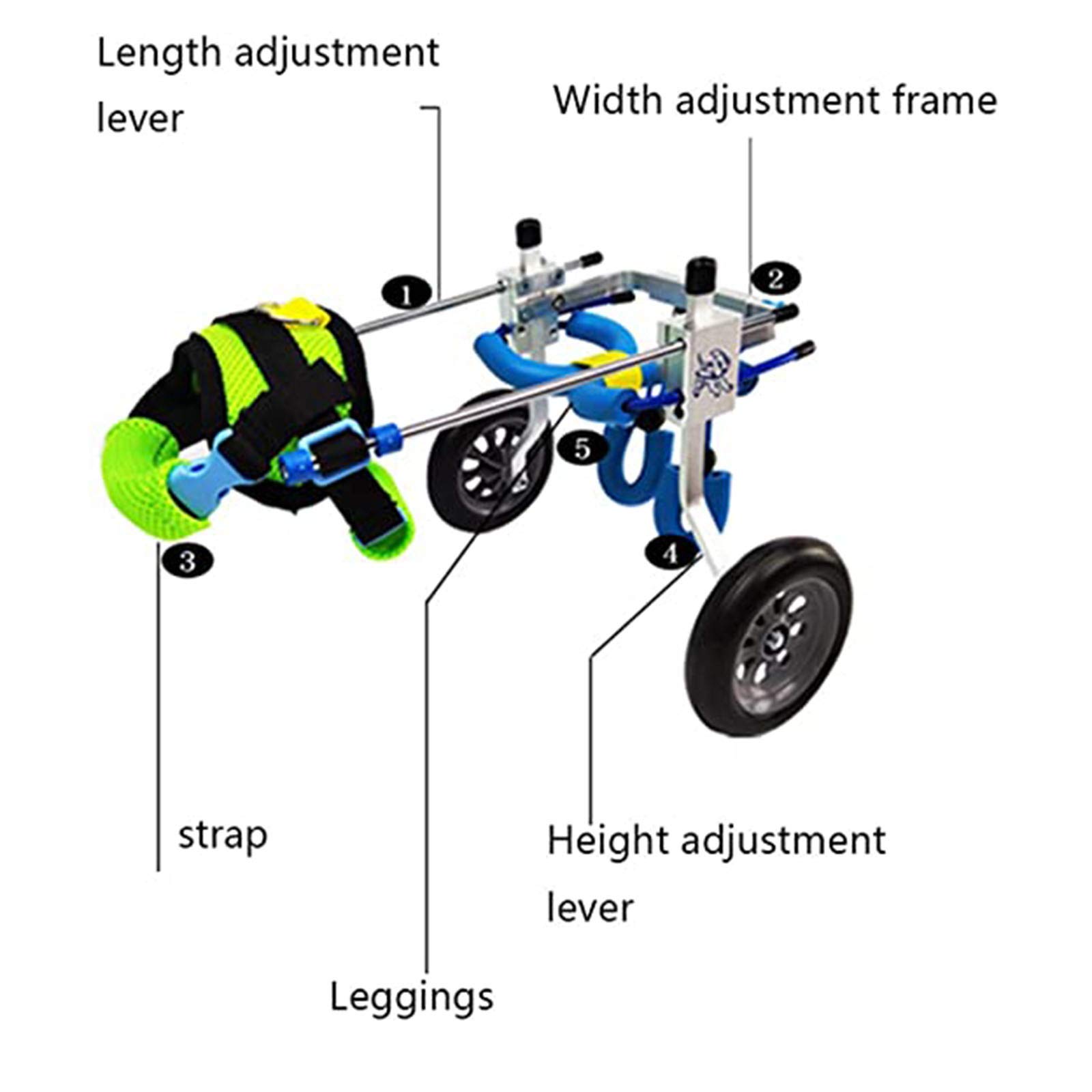 Stainless Steel Dog Wheelchair for Small Pets - Adjustable Hind Leg Support Cart for Handicapped Dogs & Cats (XXS) | Ideal for Retrievers, Huskies & Disabled Pets - Perfect for Mobility Assistance & Rehabilitation Therapy