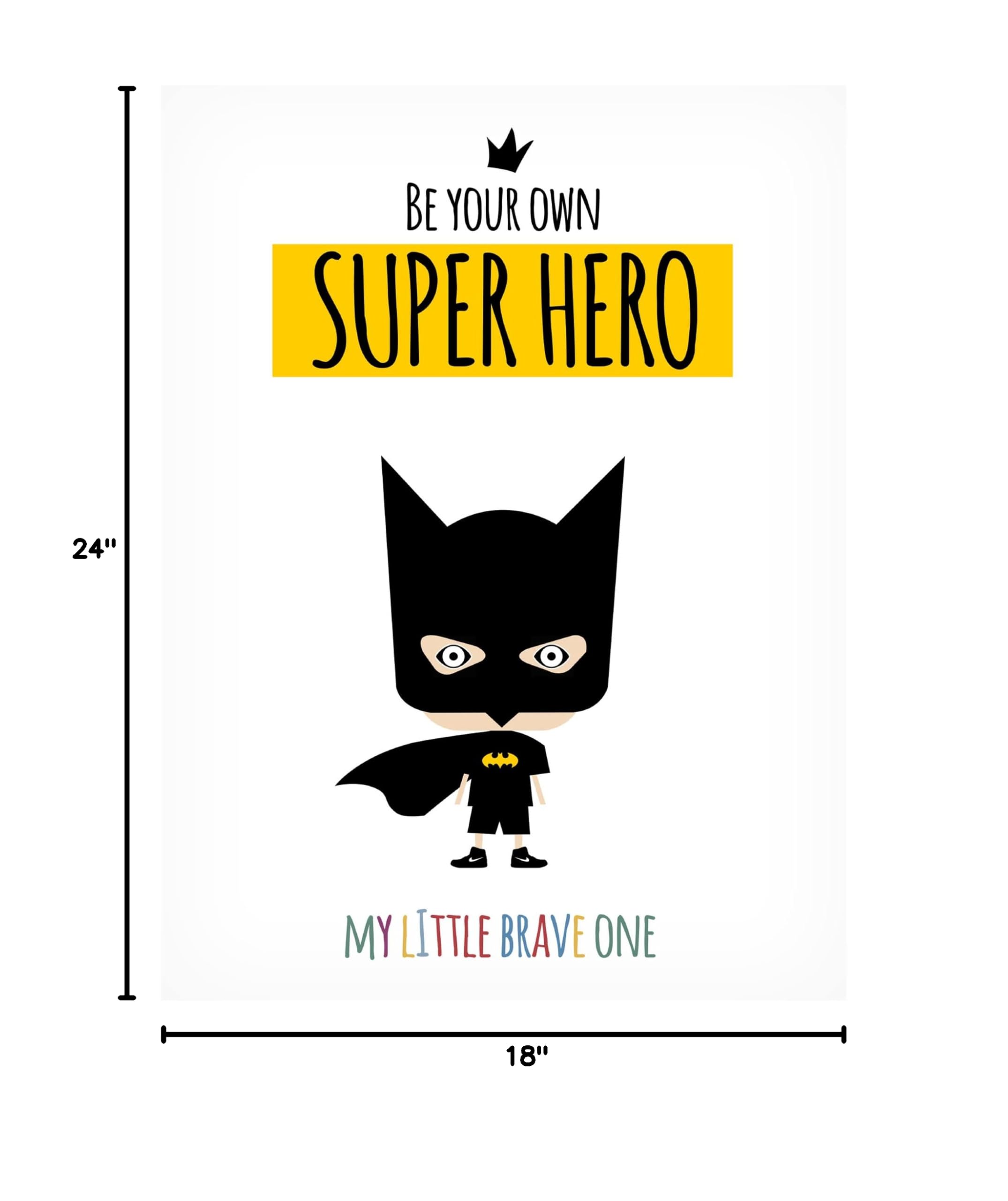 Trademark Fine Art 'Superhero One' Canvas Wall Art Print by Ayse - Perfect for Superhero Bedroom Decor & Comic Book Lover Gifts