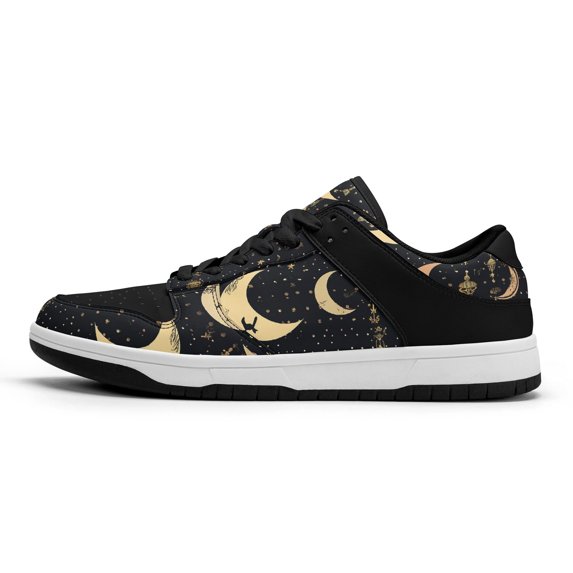 Crescent Moons Dunk Low Top Leather Sneakers for Women - Stylish & Comfortable Basketball Shoes for Casual Wear, Street Fashion & Everyday Outfits