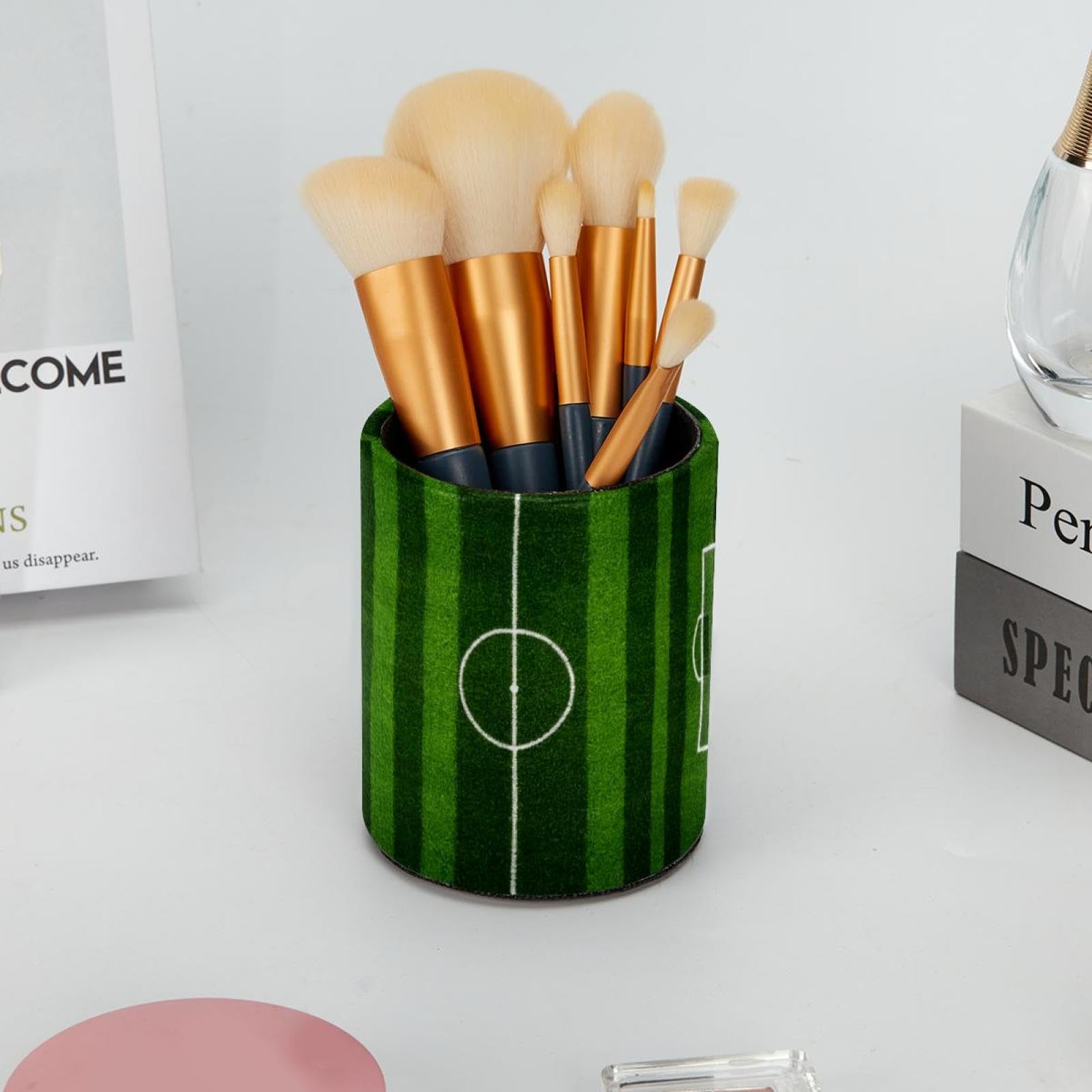 Football Themed Pen Holder for Desk - Stylish Pencil Organizer with Sports Court Design - Perfect for Office, School, and Home Workspace Organization