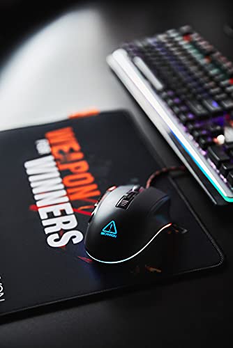 CANYON Merkava Pro Gaming Mouse - 12 Programmable Buttons, 12000 DPI Adjustable Optical USB Mouse for PC - Perfect for FPS, MOBA & MMO Games - Black