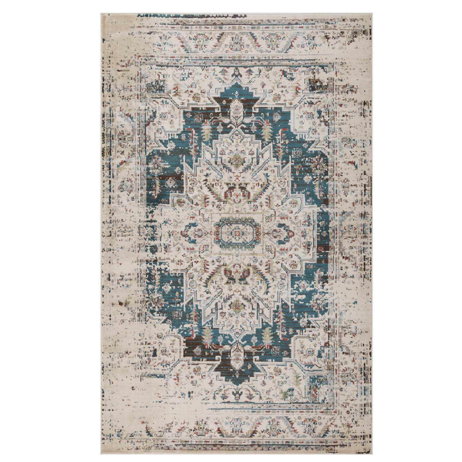 Marquis Modern Farmhouse Medallion Indoor Area Rug - Non-Slip Living Room Carpet for Home Decor, Bedroom & Office | Soft & Durable Floor Mat
