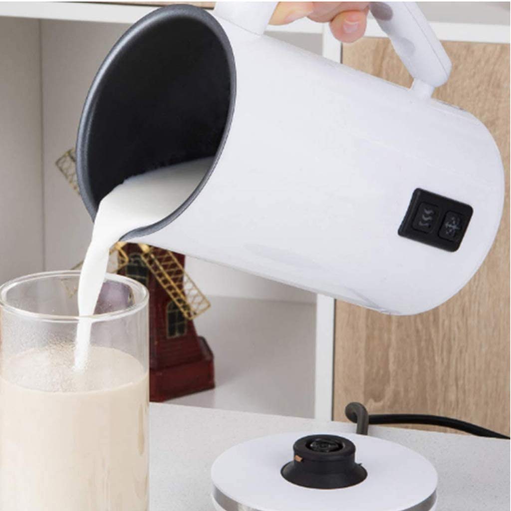 Premium Electric Milk Frother for Coffee & Hot Chocolate - Stainless Steel Milk Steamer with Hot/Cold Foam Function - Perfect for Lattes, Cappuccinos & Matcha Drinks - Ideal for Home Baristas & Coffee Shops (White)