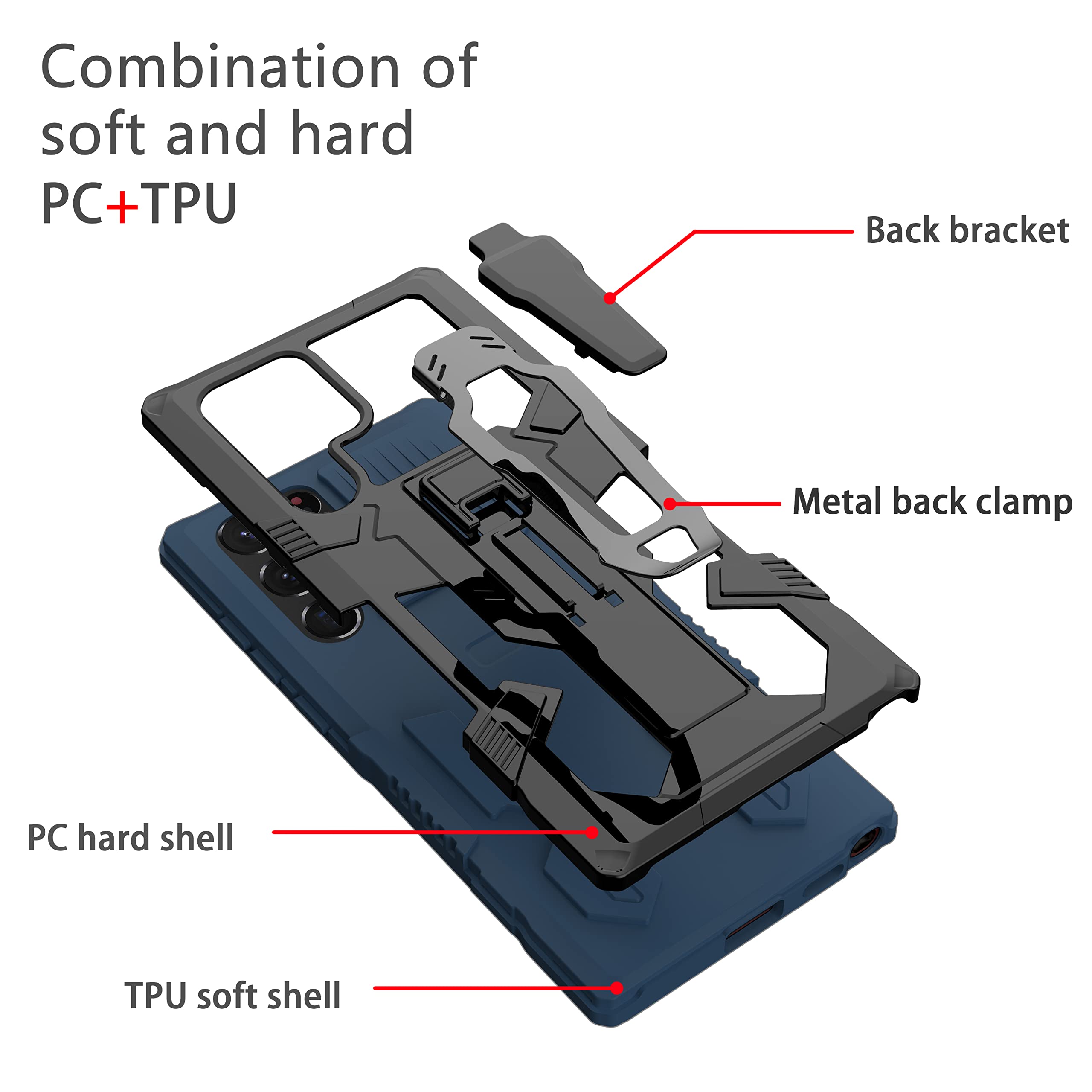 Military Grade Armor Case for Samsung Galaxy Note 10 - Shockproof Dual Layer Full Body Protection with Built-in Kickstand & Metal Belt Clip | Perfect for Outdoor, Work & Travel Use