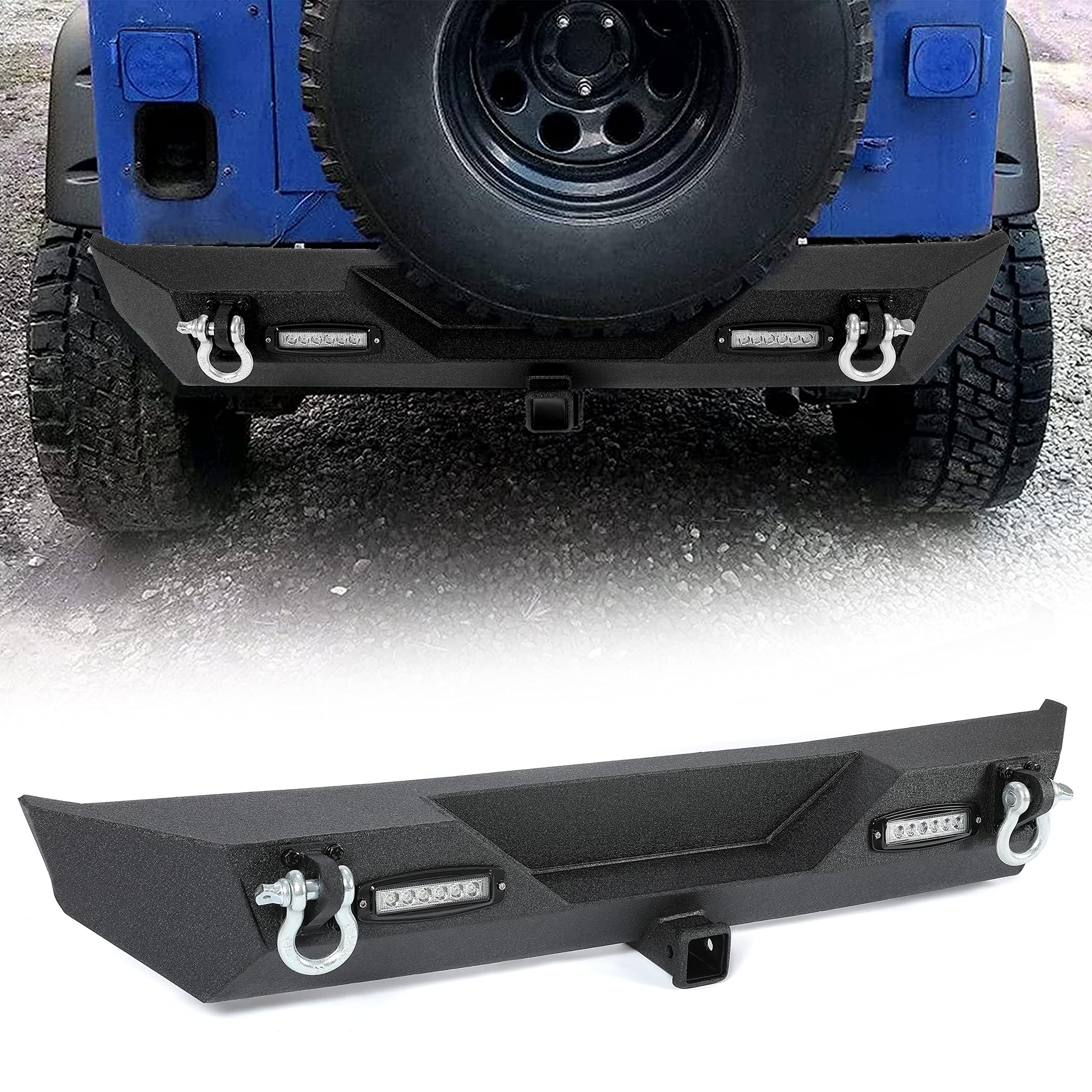 KUAFU Rear Bumper with LED Lights & 2