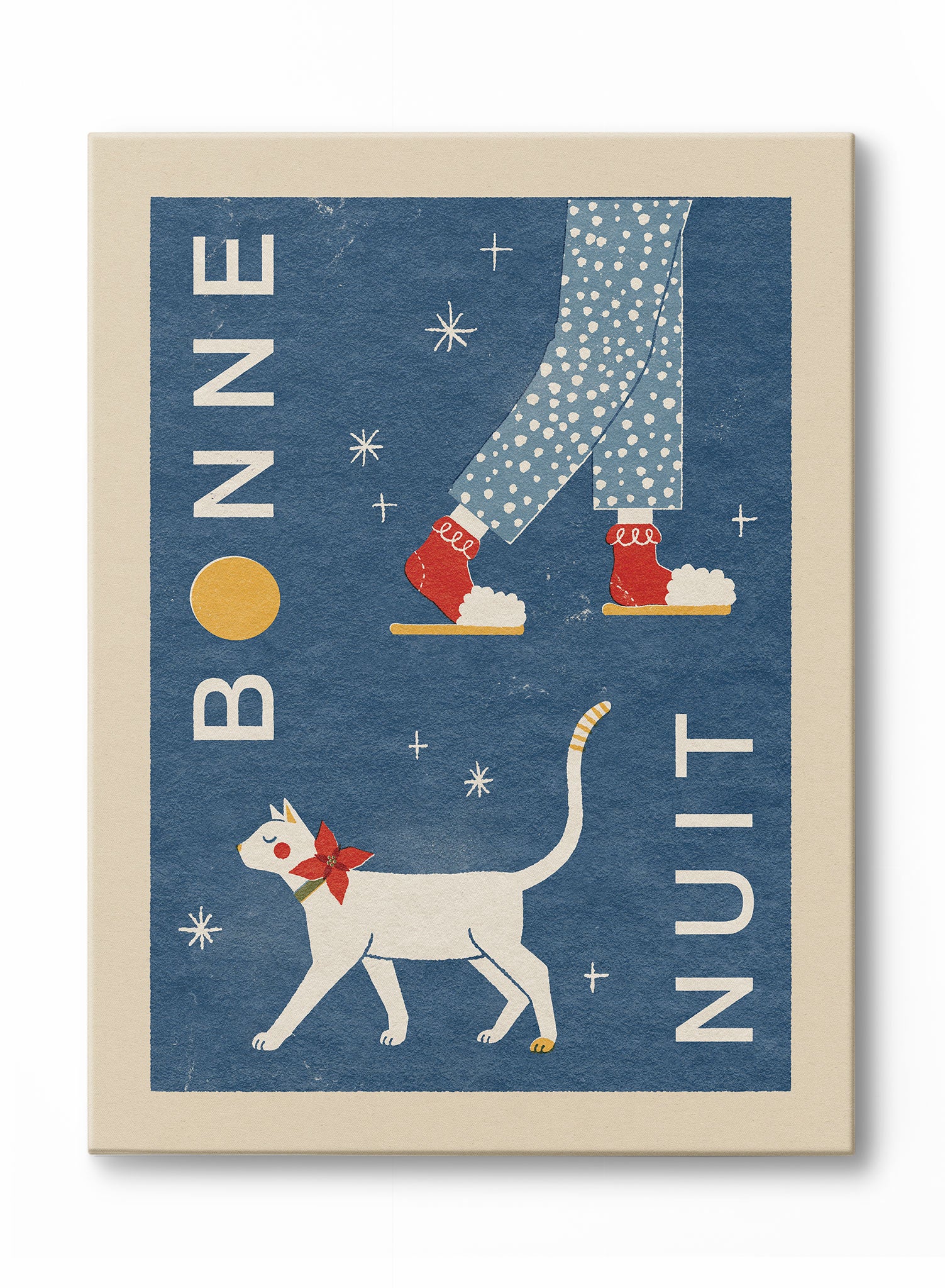 Bonne Nuit Kitty Poster - Cute Sleeping Kitty Wall Art Decor for Bedroom, Nursery, Kids Room - Perfect for Home Decor & Gift Ideas
